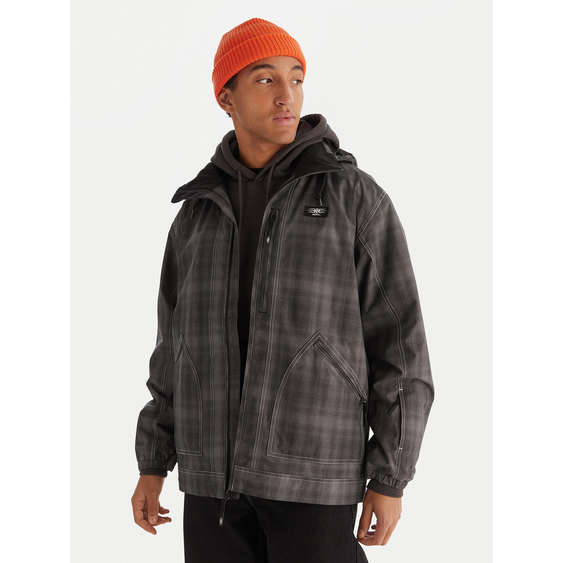 Quiksilver Kurtka przejściowa EQYTJ03489 Szary Regular Fit