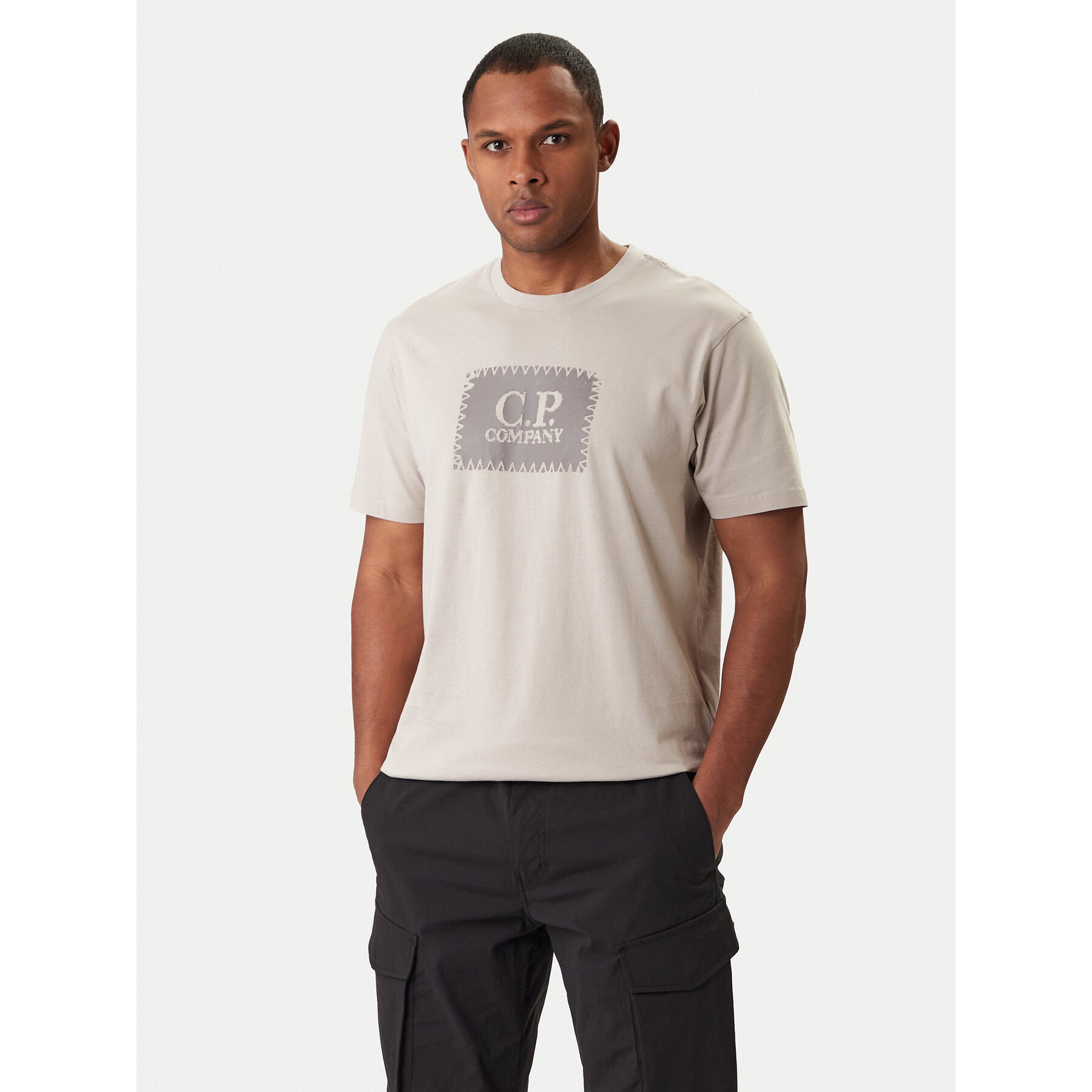C.P. Company T-Shirt 20CMTS723A005100W Beżowy Regular Fit