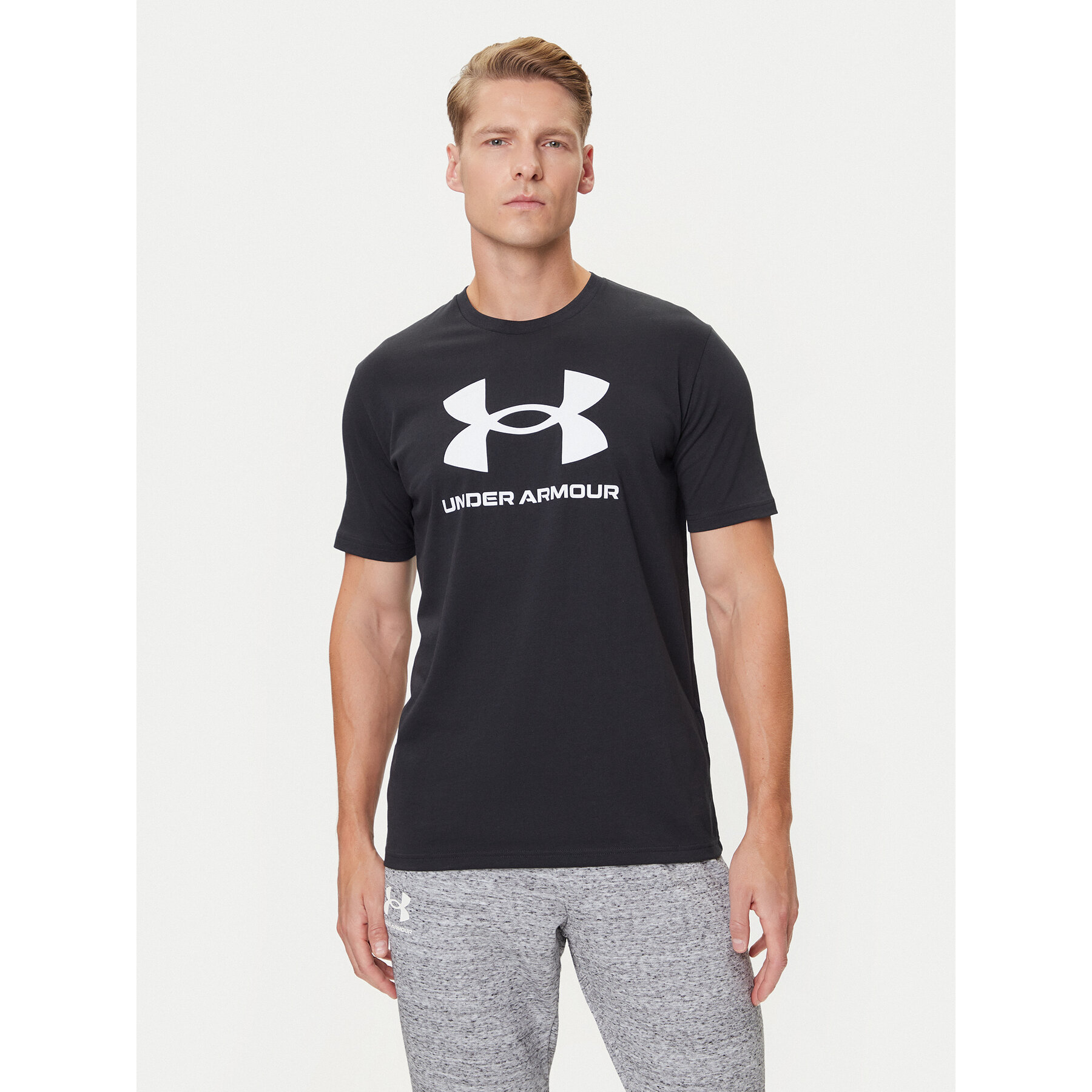 Under Armour T-Shirt Ua Sportstyle Logo Update Ss 1382911-001 Czarny Loose Fit