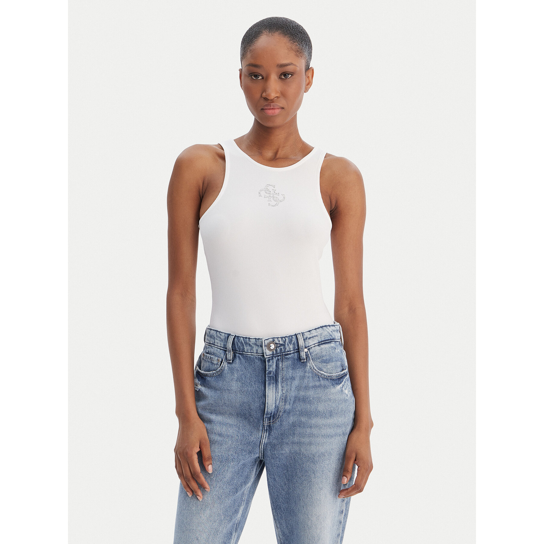 Guess Top W6RP39 KD092 Biały Regular Fit