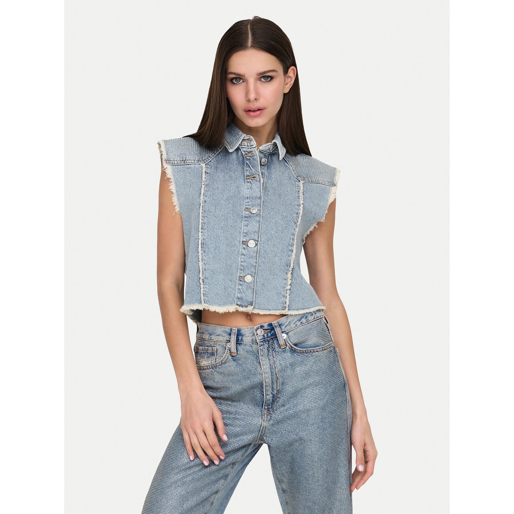 ONLY Kamizelka Hollywood 15341021 Niebieski Regular Fit