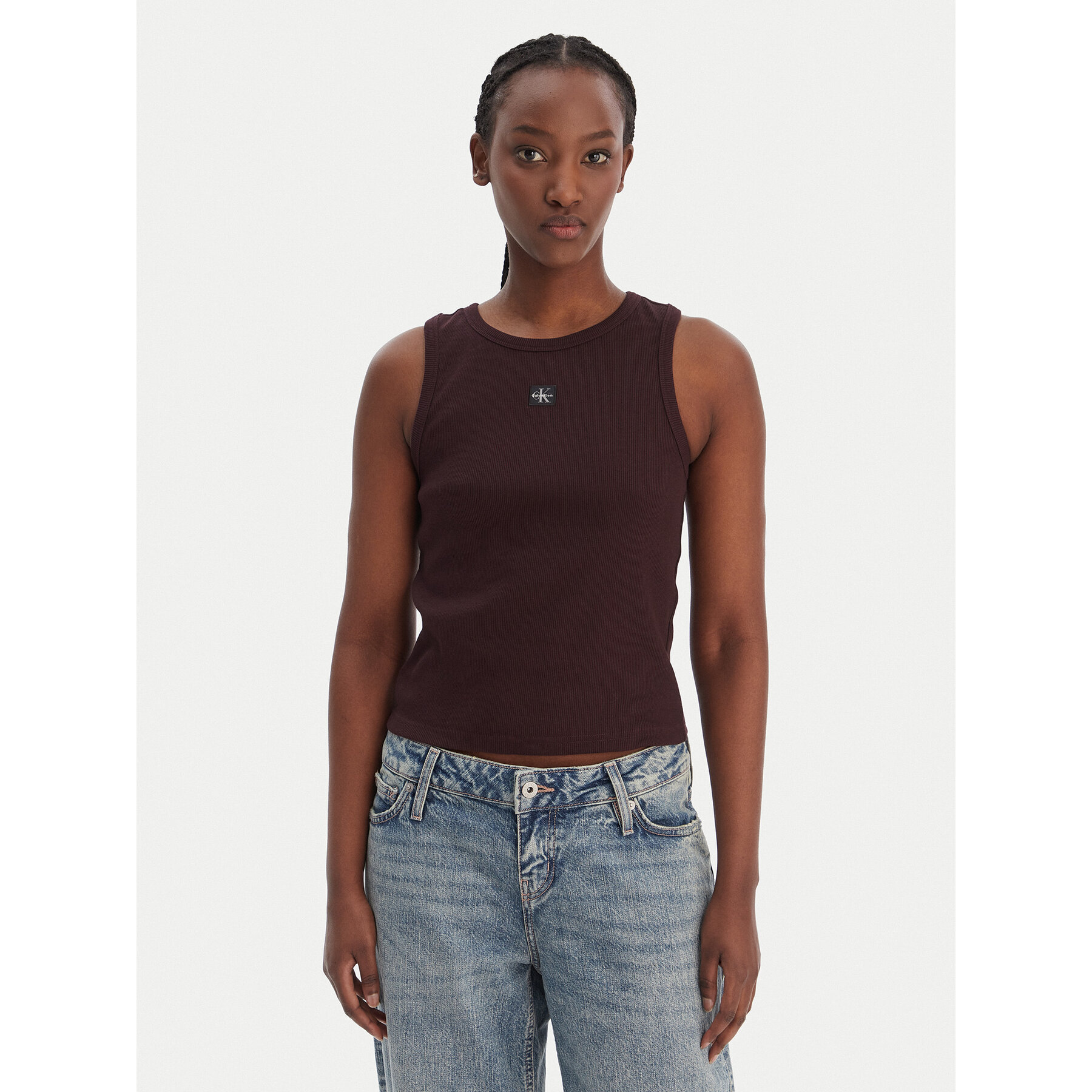 Calvin Klein Jeans Top LV047C201G Brązowy Slim Fit