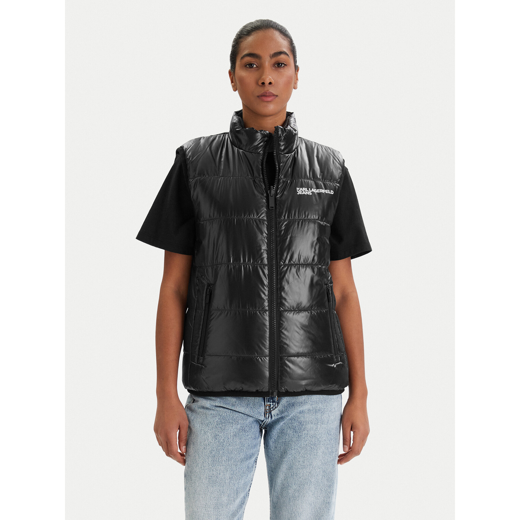 Karl Lagerfeld Jeans Bezrękawnik B1W15044 Czarny Regular Fit
