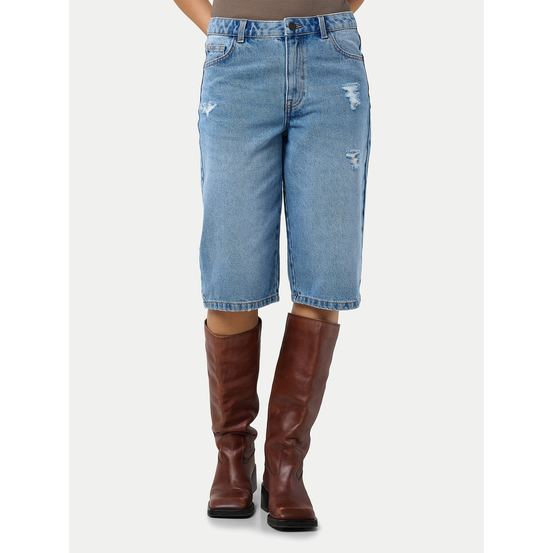 Noisy May Szorty jeansowe Welsie 27034305 Niebieski Regular Fit