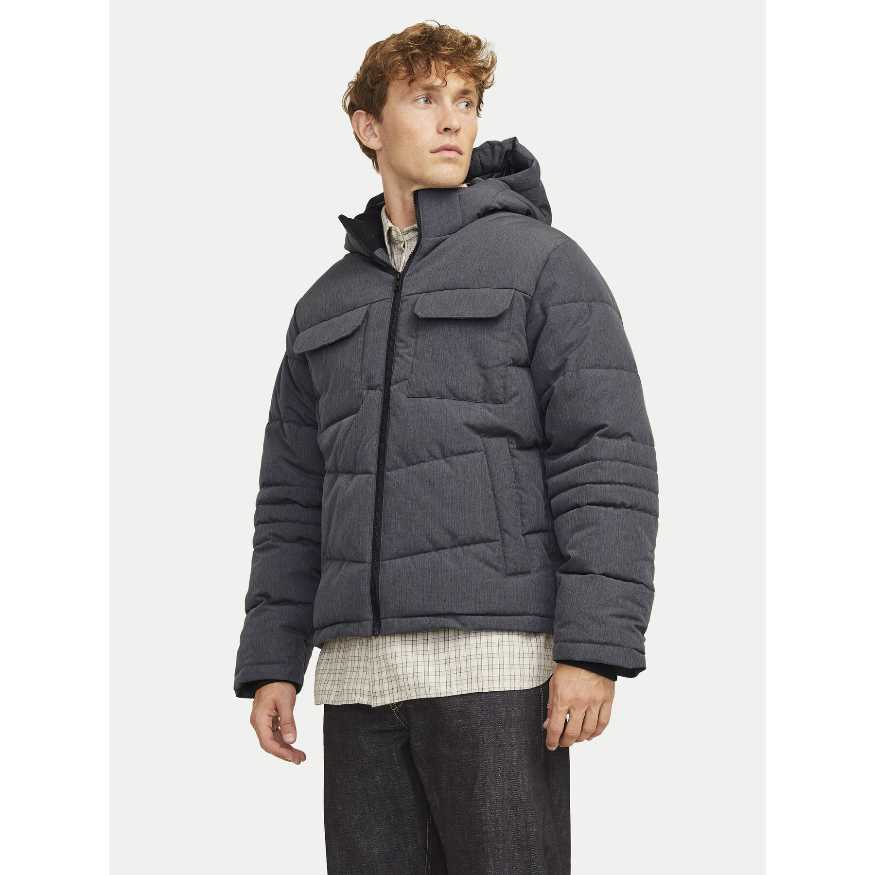 Jack & Jones Kurtka zimowa Build 12256858 Szary Regular Fit