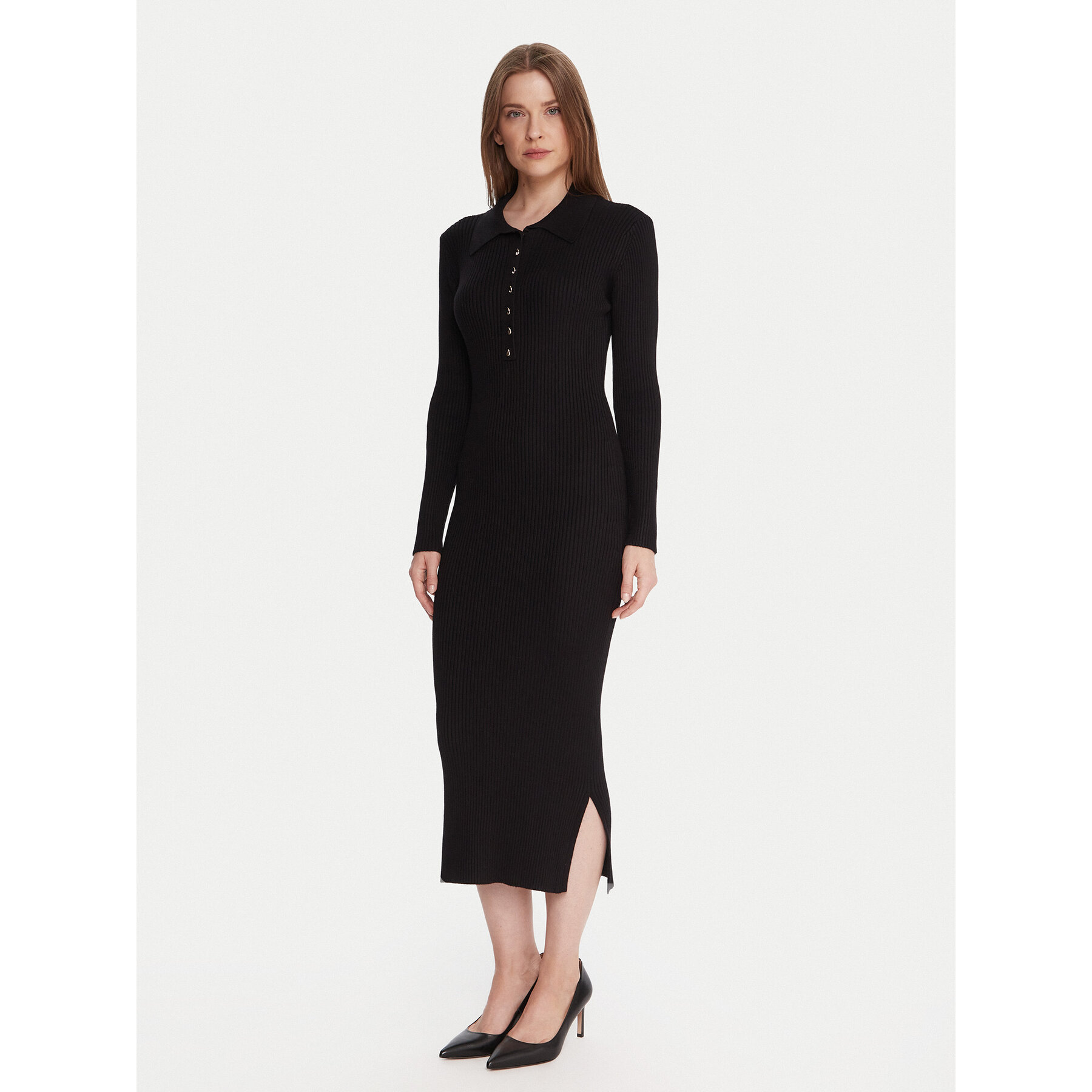 French Connection Sukienka dzianinowa 71ZJB Czarny Slim Fit