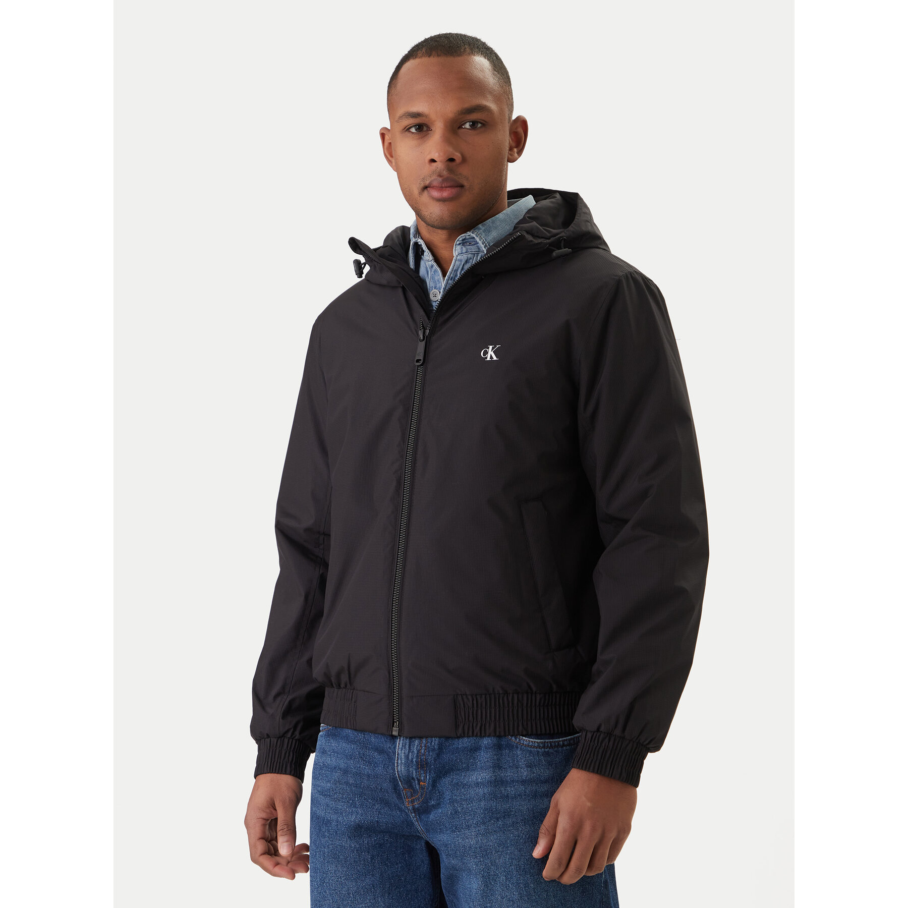 Calvin Klein Kurtka przejściowa Harrington LV04RE516G Czarny Regular Fit
