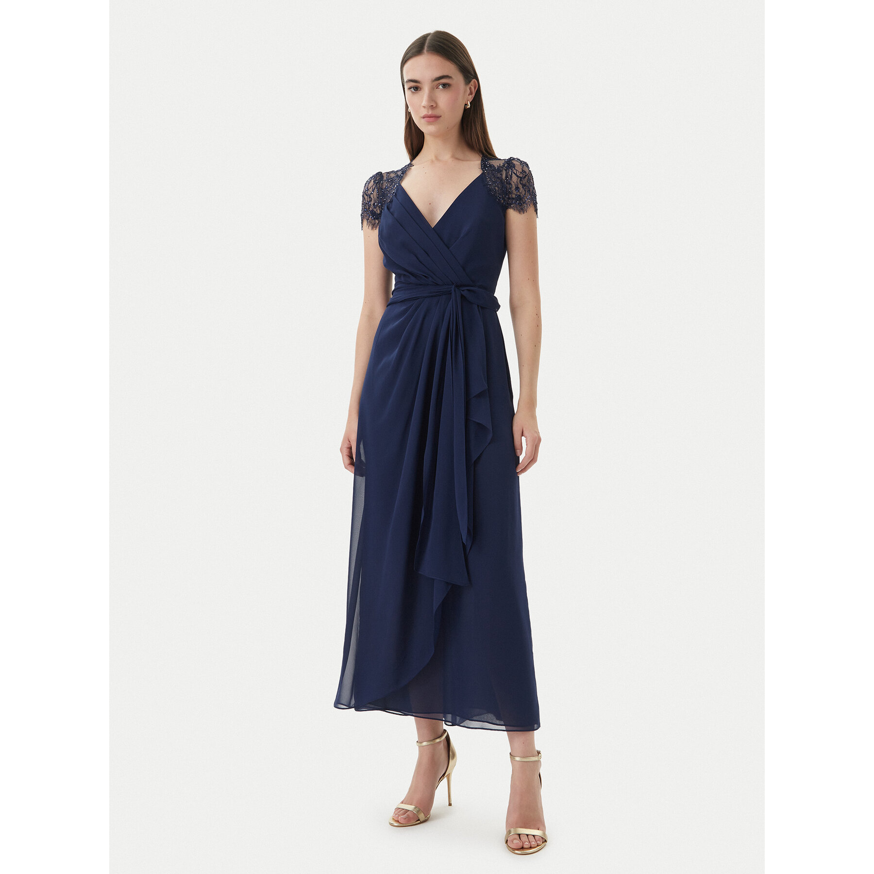 Luisa Spagnoli Sukienka wieczorowa Piolo 543226 Granatowy Regular Fit