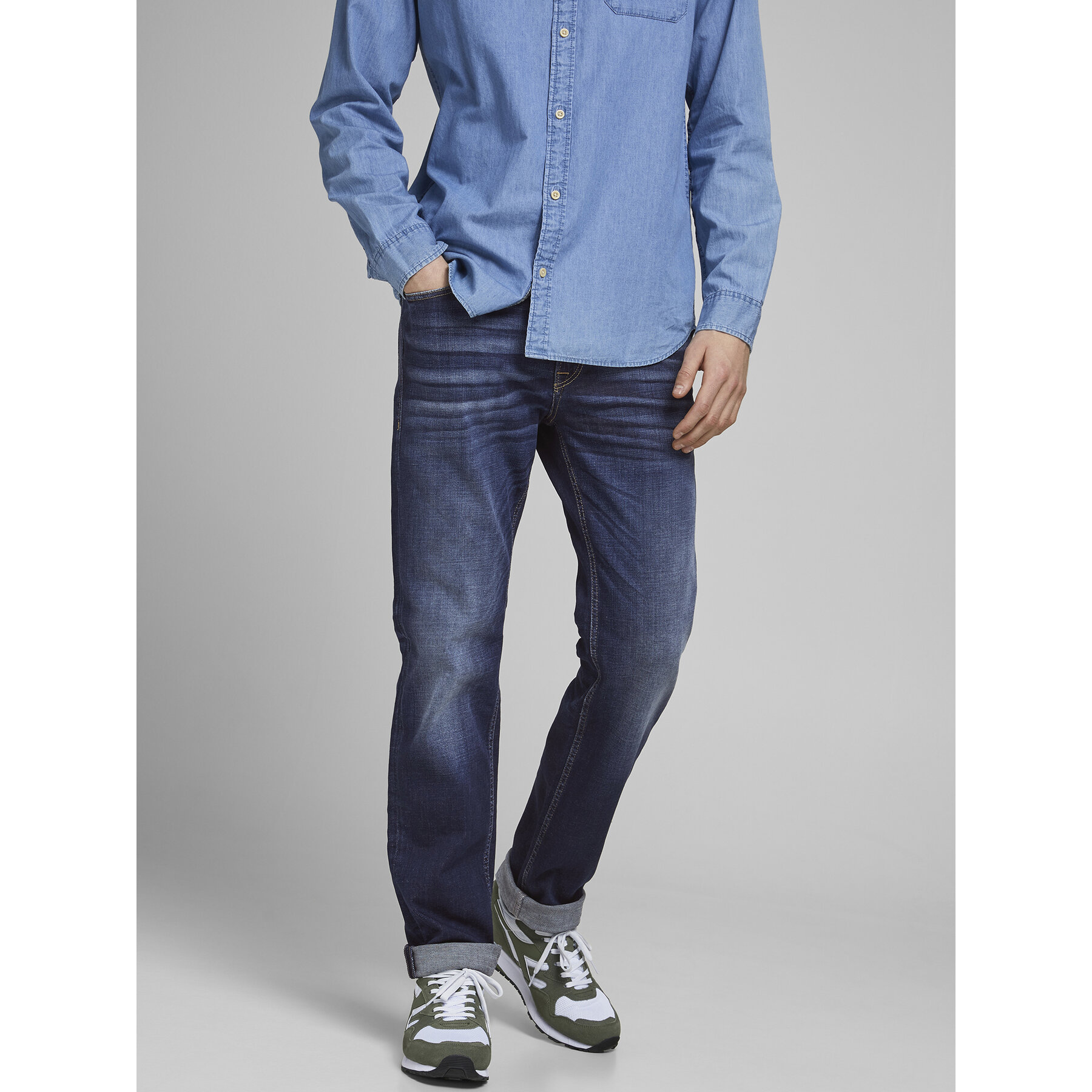 Jack & Jones Jeansy Clark 12177444 Granatowy Regular Fit