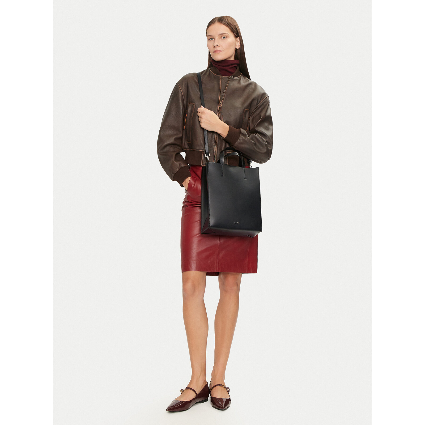 Calvin Klein Torebka Line Lthr Mini Tote 32 LV04F3002G Czarny