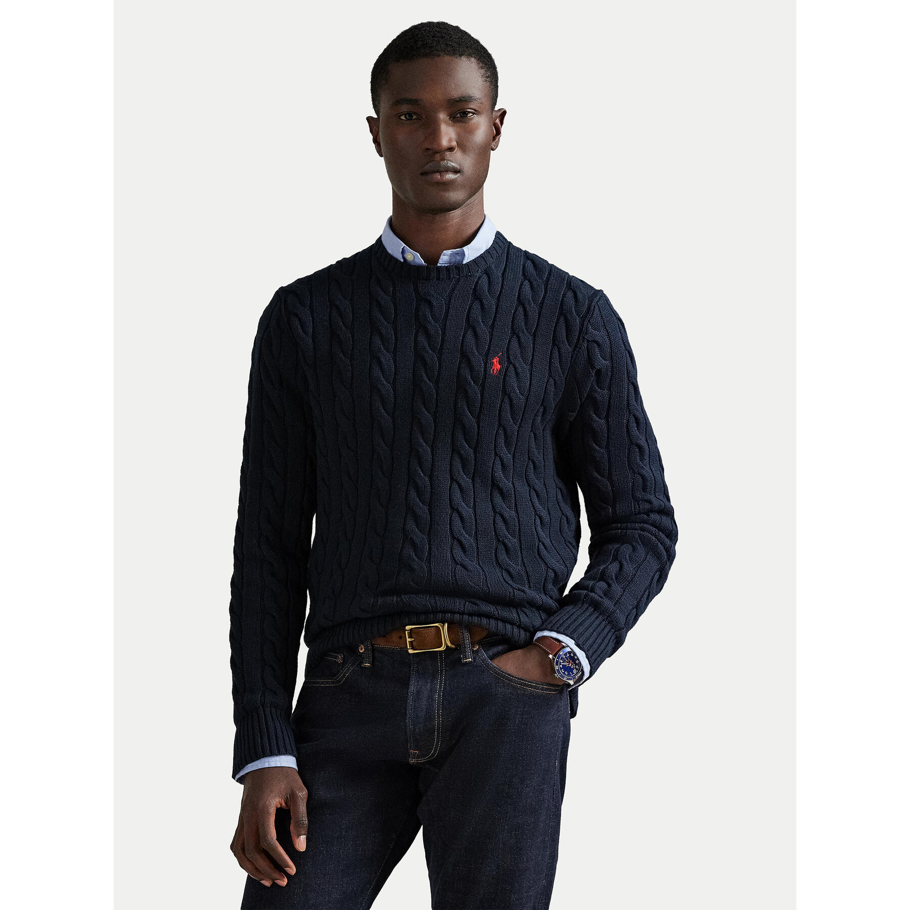 Polo Ralph Lauren Sweter 710775885001 Granatowy Regular Fit