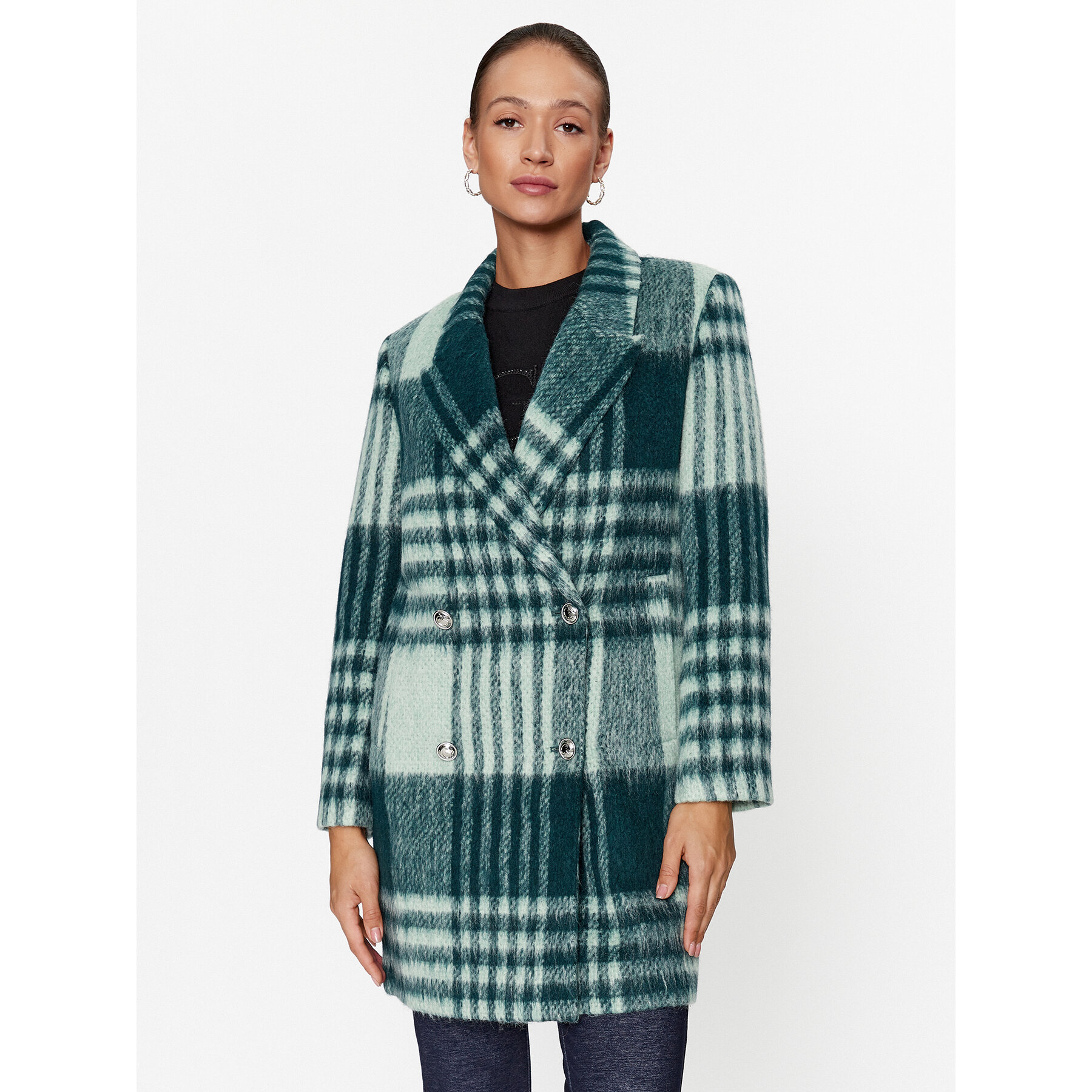 Guess Płaszcz przejściowy Ramona W3BL74 WFVO0 Zielony Regular Fit