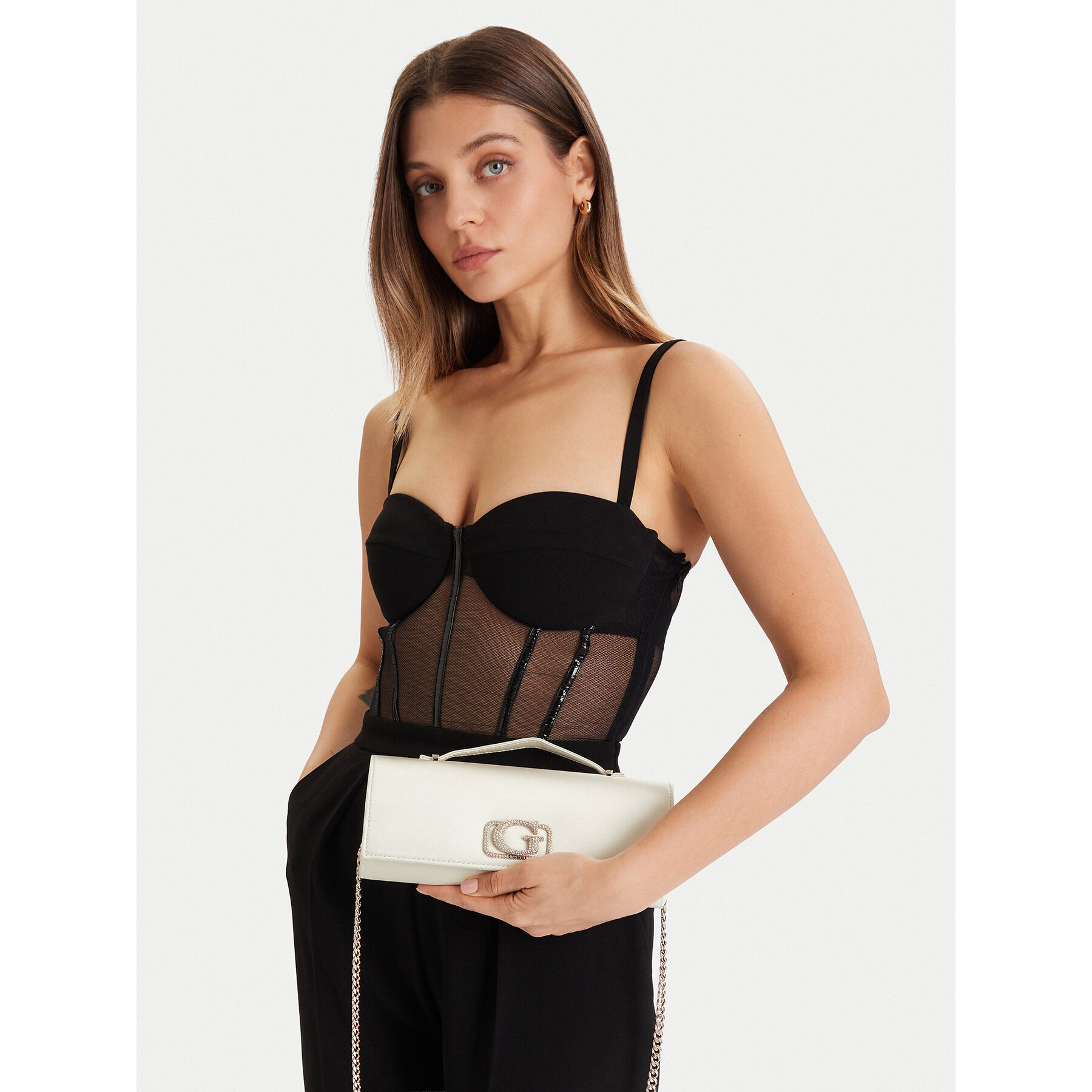 Guess Torebka Zalina Mini HWSG93 50720 Écru