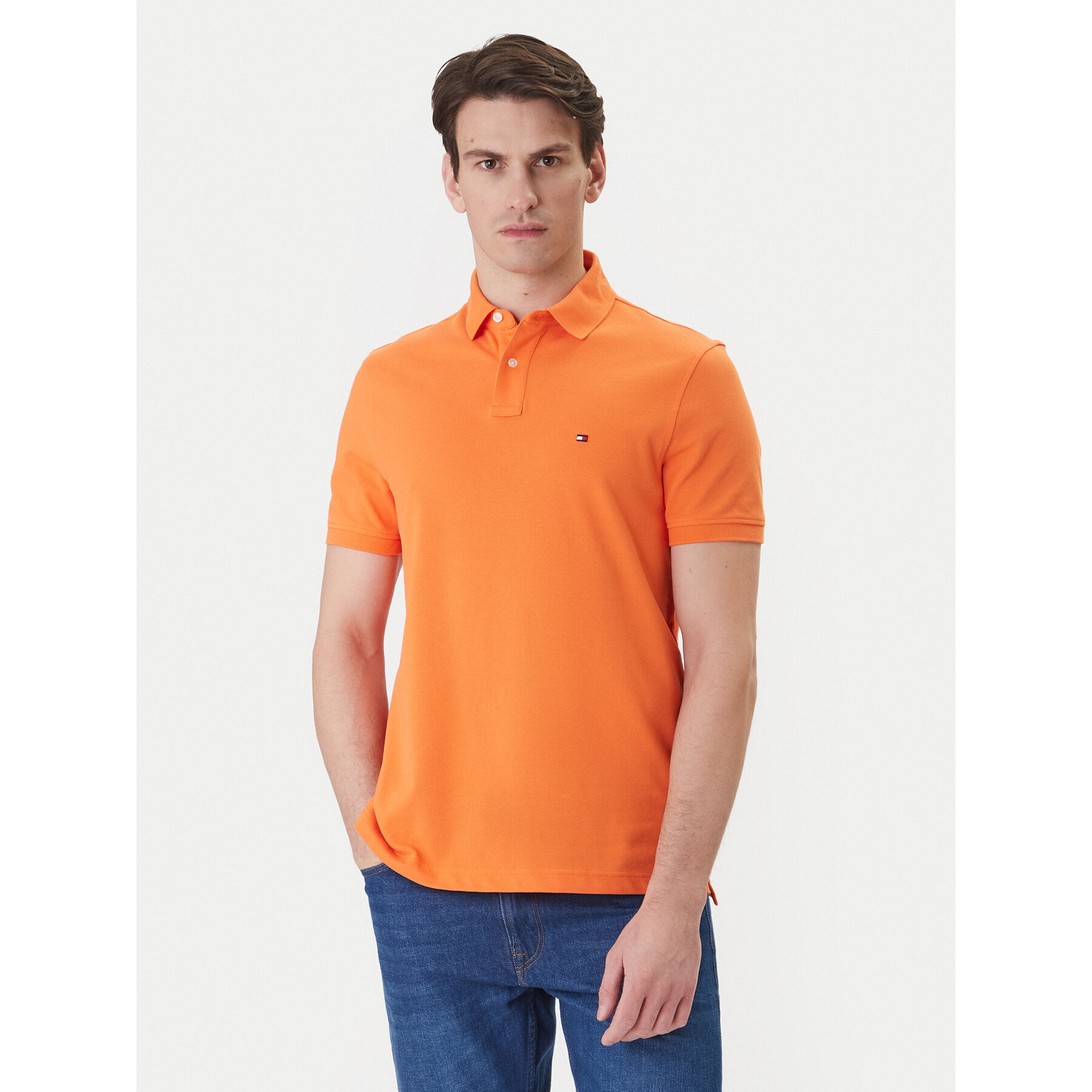 Tommy Hilfiger Polo 1985 MW0MW17770 Pomarańczowy Regular Fit