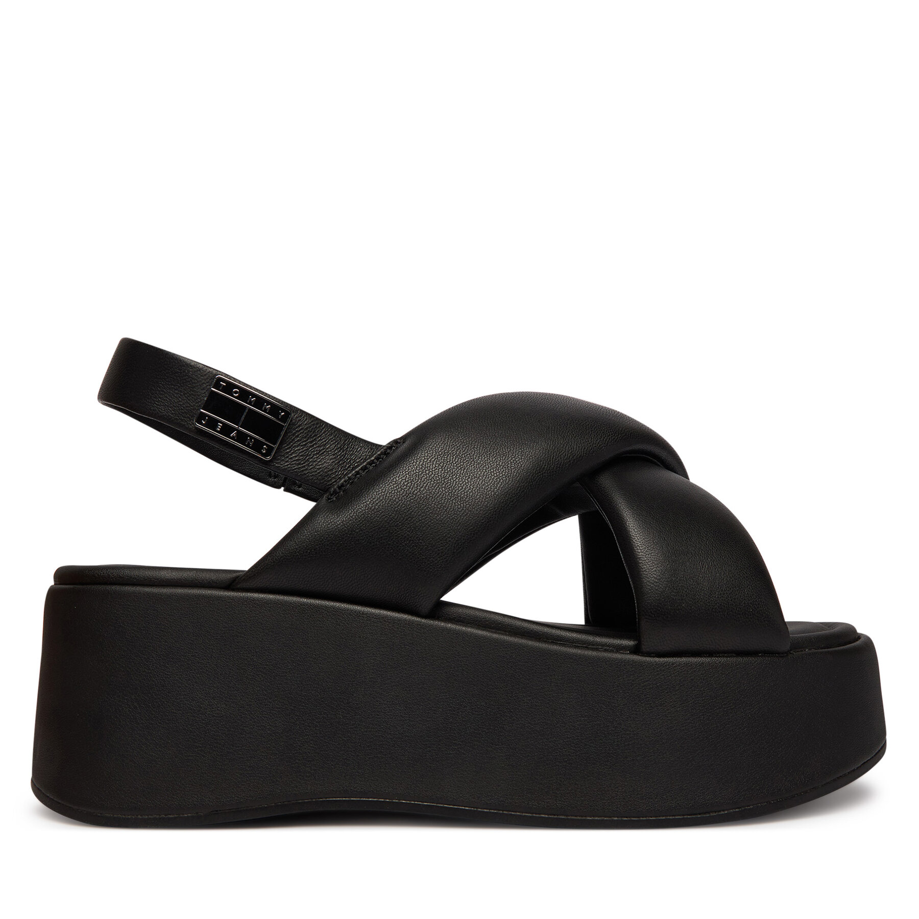 Tommy Jeans Sandały Padded Strap Wedge Sandals EN0EN02946 Czarny