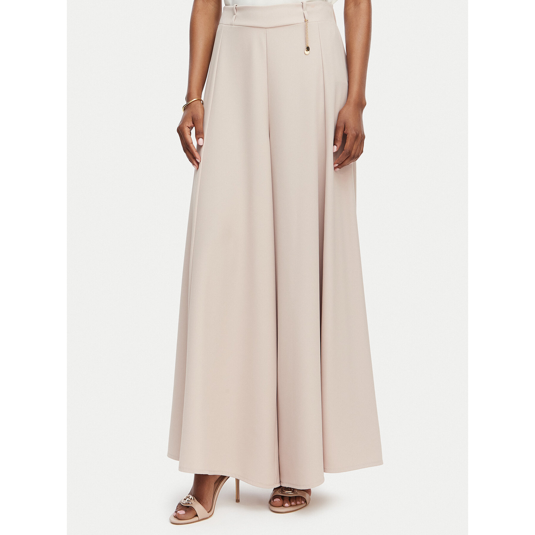 Rinascimento Spodnie palazzo CFC0020285002 Beżowy Wide Leg