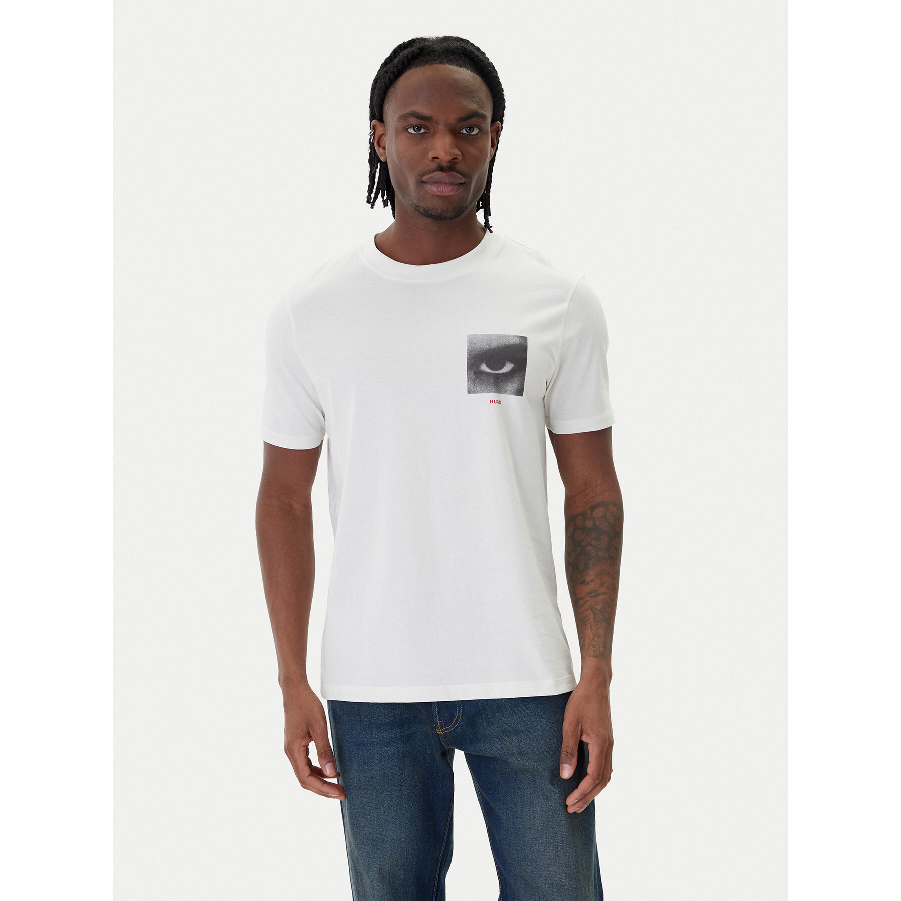 HUGO T-Shirt Deyss 50553755 Beżowy Regular Fit