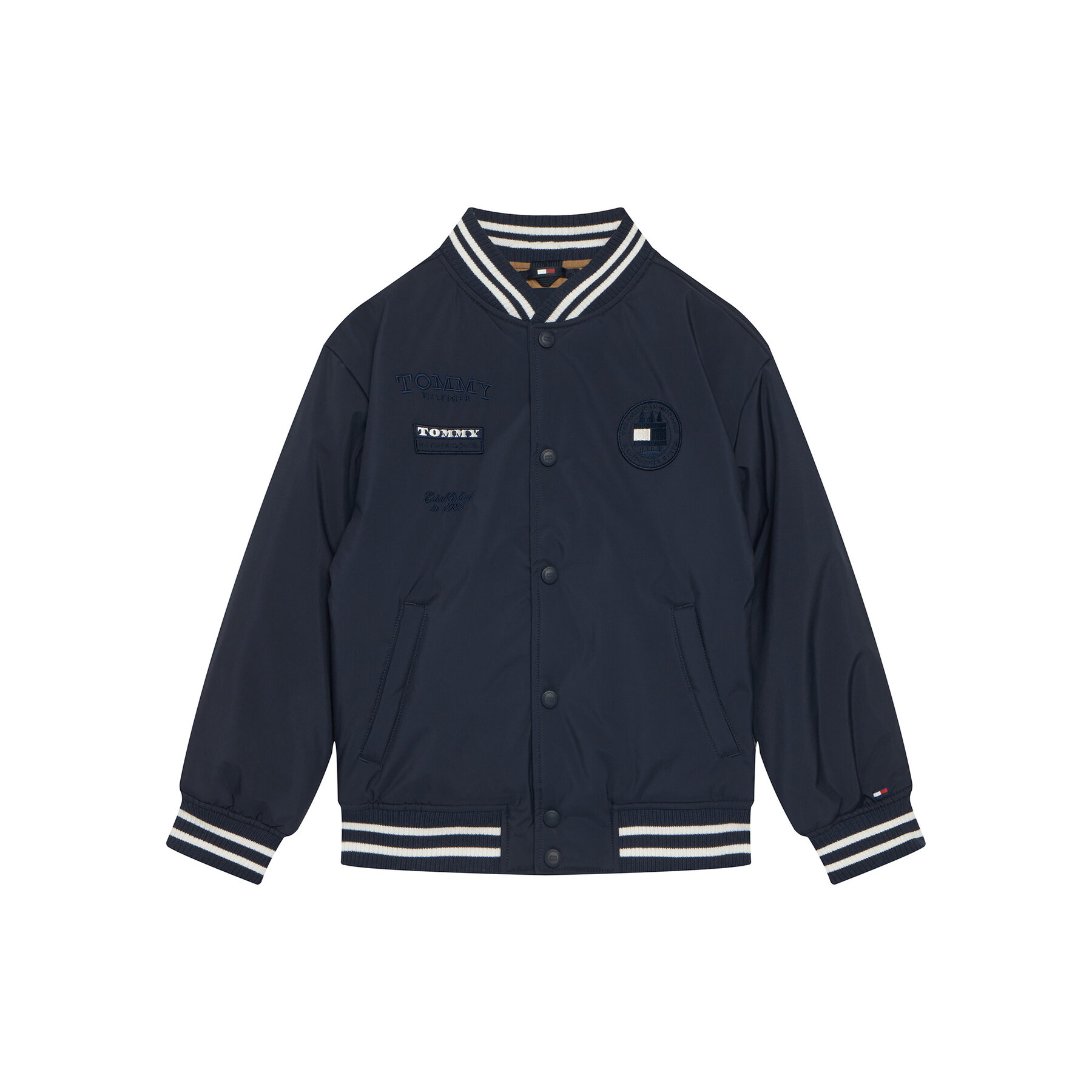 Tommy Hilfiger Kurtka bomber Graphic KB0KB10079 Granatowy Regular Fit