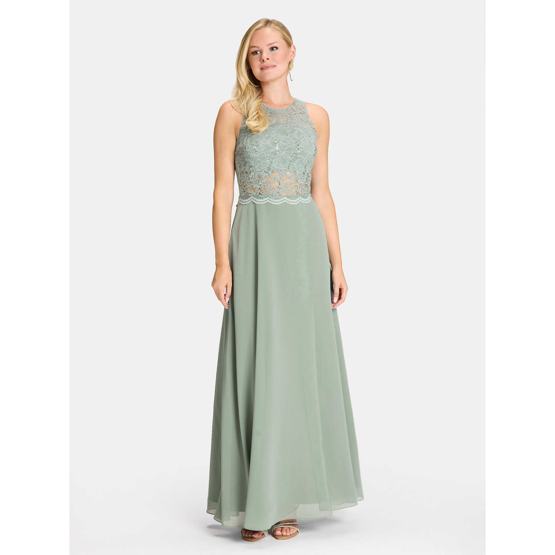 Swing Sukienka wieczorowa 5AI01400 Zielony Regular Fit