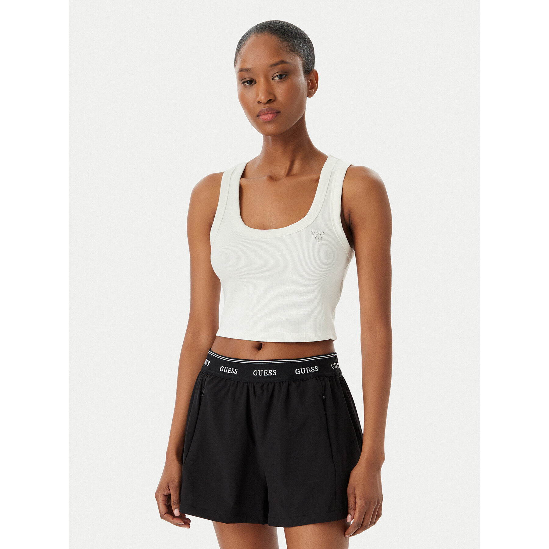 Guess Top V6GP07 K2987 Biały Slim Fit