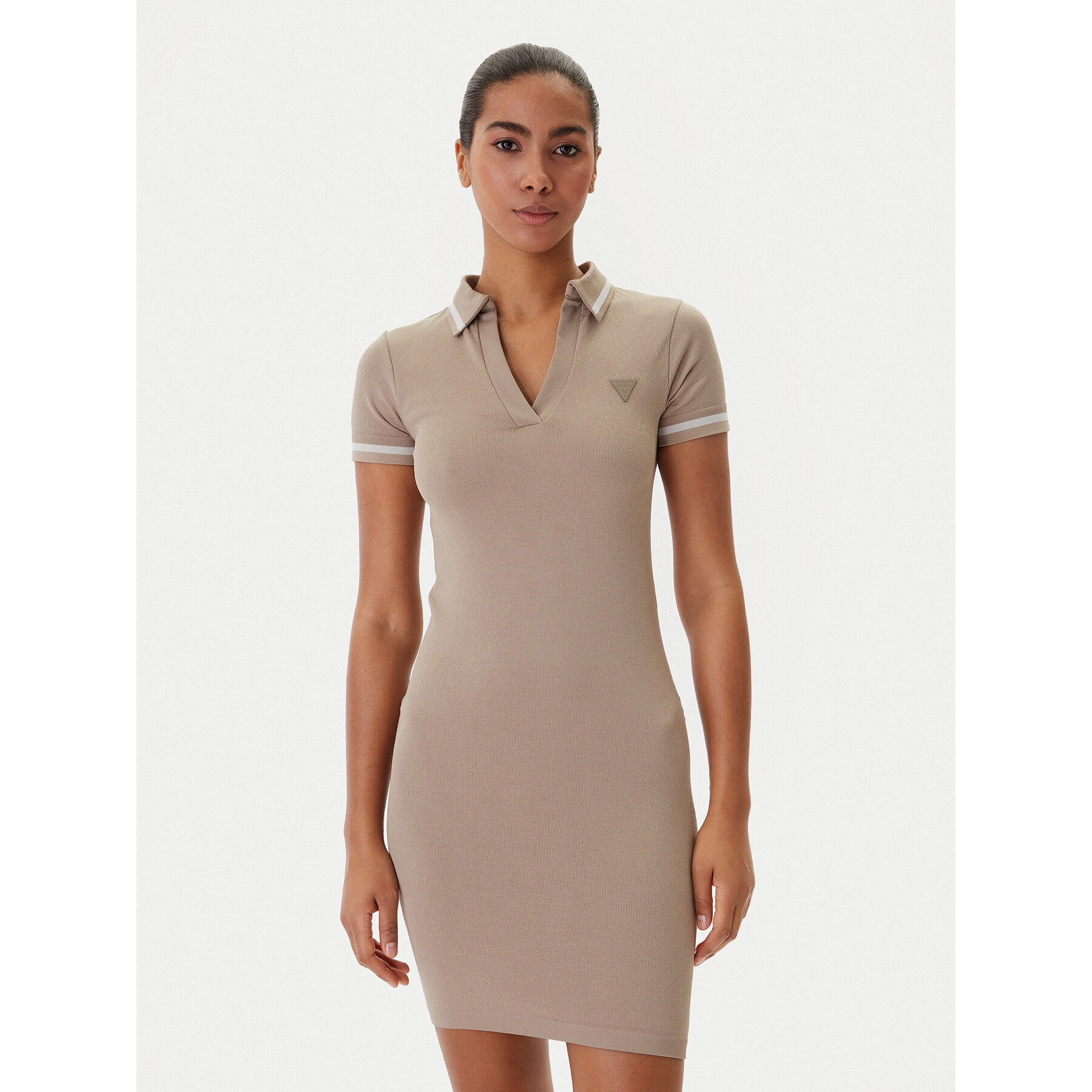Guess Sukienka codzienna V6RK02 Z4692 Beżowy Slim Fit