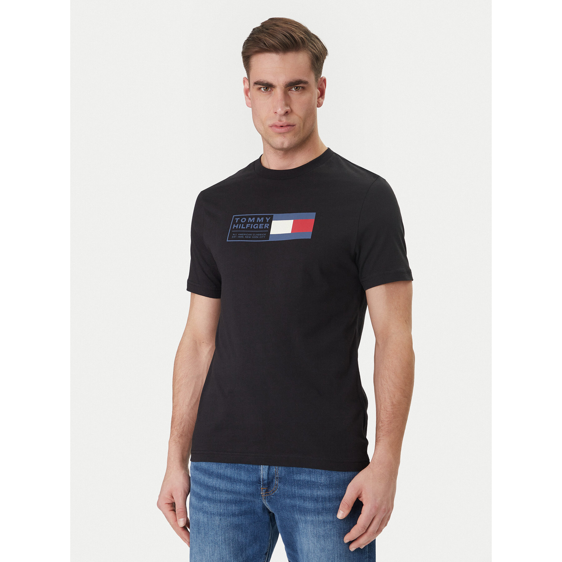 Tommy Hilfiger T-Shirt Brand Love Box MW0MW42366 Czarny Regular Fit