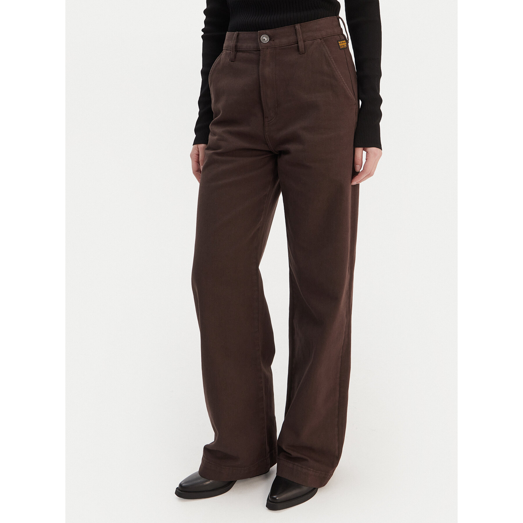 G-Star Raw Spodnie materiałowe Deck 2.0 D26432-E078 Brązowy Wide Leg
