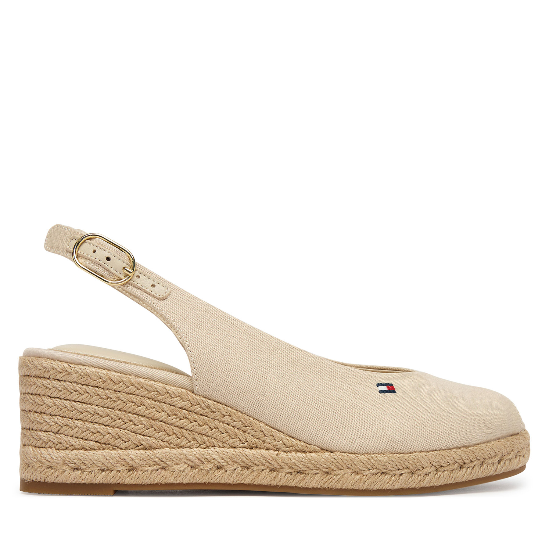 Tommy Hilfiger Espadryle Mid Wedge Espad Slingback FW0FW09228 Beżowy