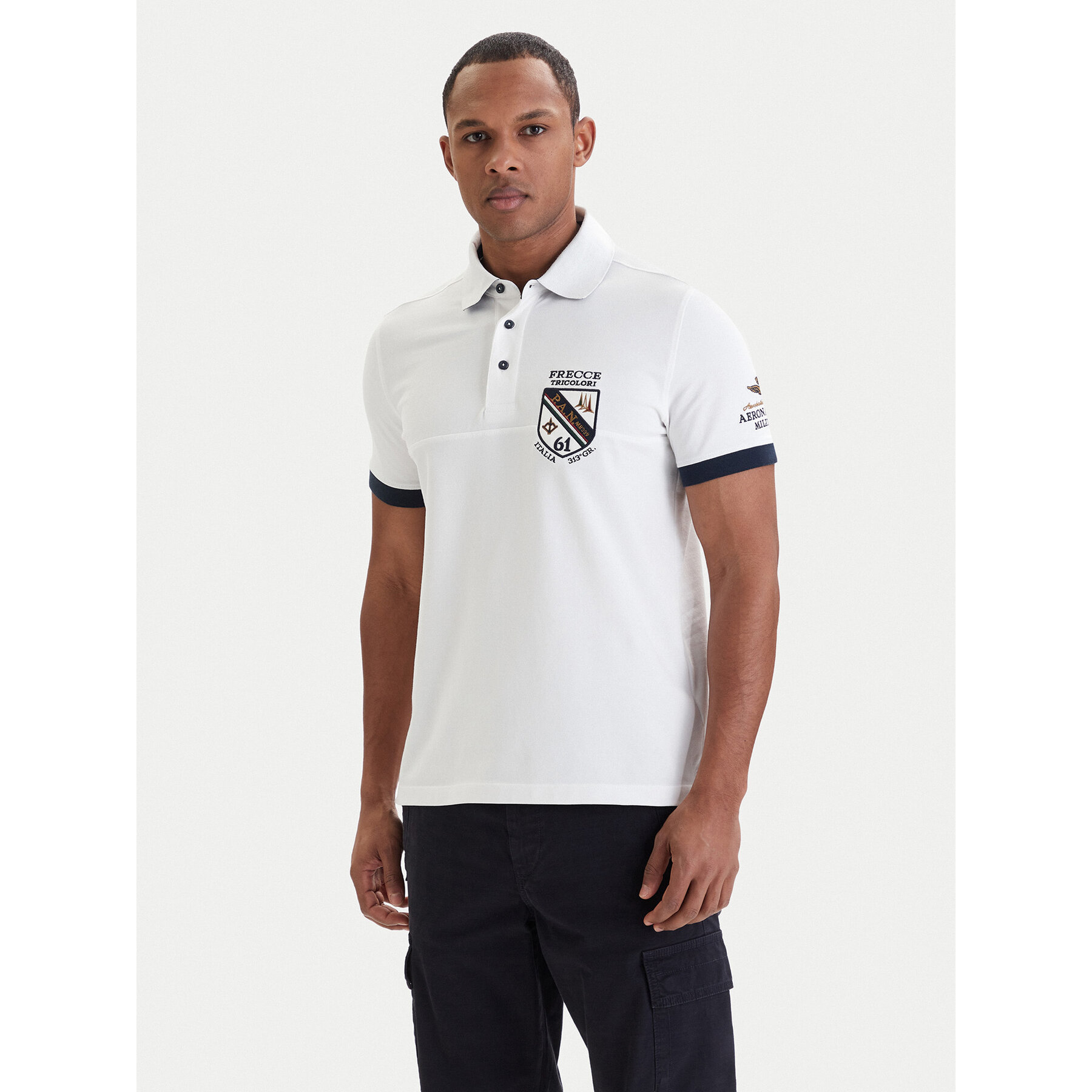 Aeronautica Militare Polo 261PO1915UP00191 Biały Regular Fit