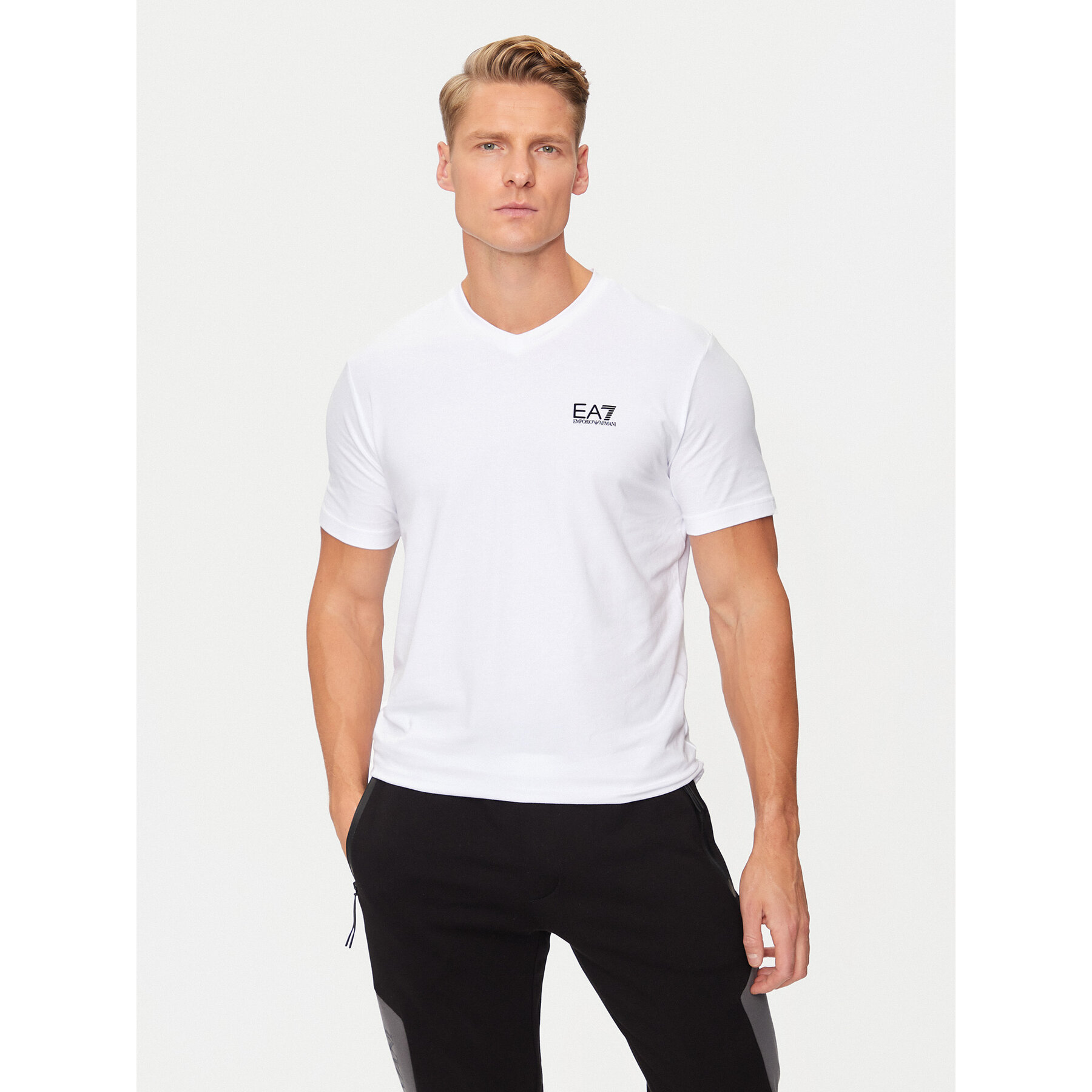 EA7 Emporio Armani T-Shirt 8NPT27 PJVQZ 1100 Biały Regular Fit