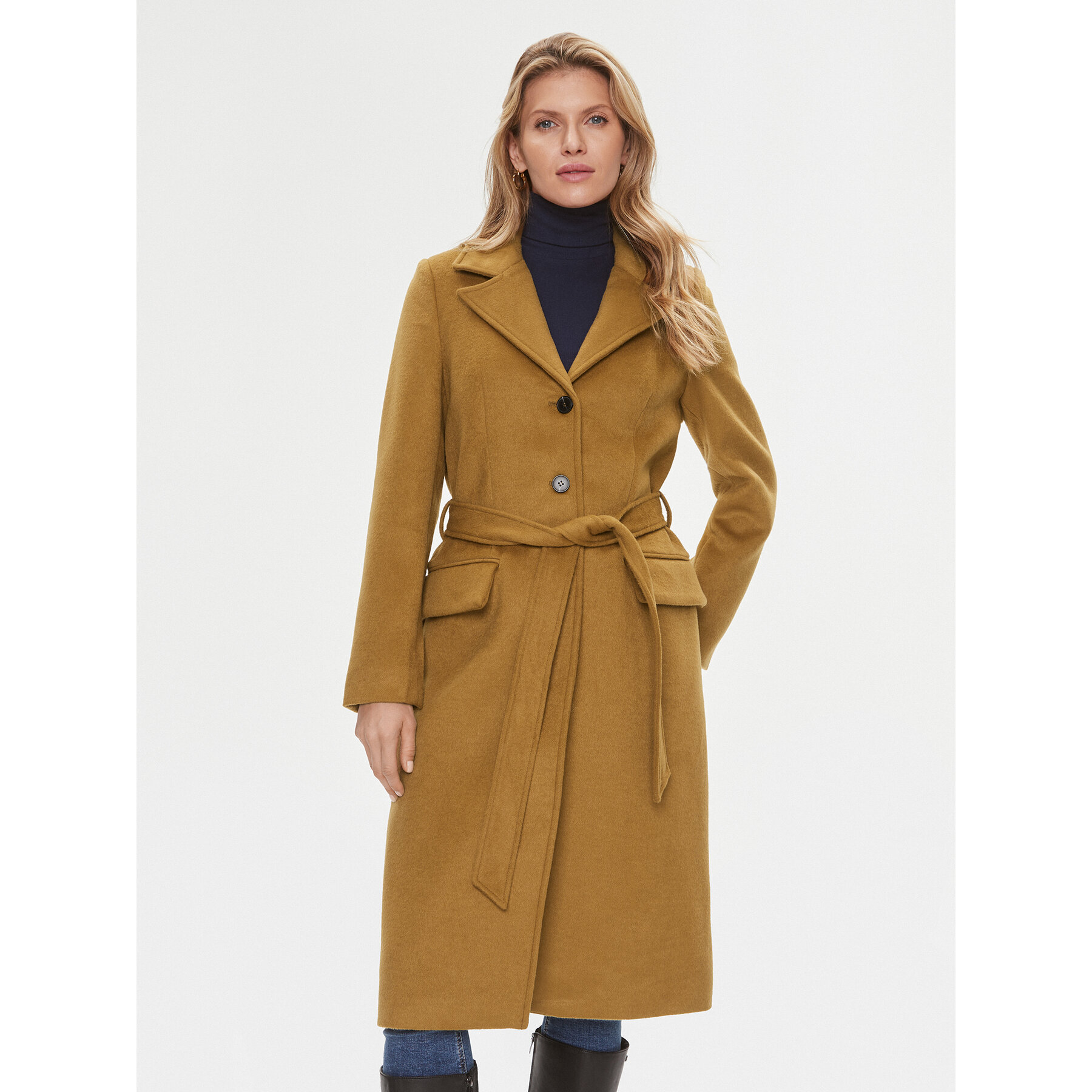 Bruuns Bazaar Płaszcz wełniany Catarina BBW2508 Brązowy Regular Fit