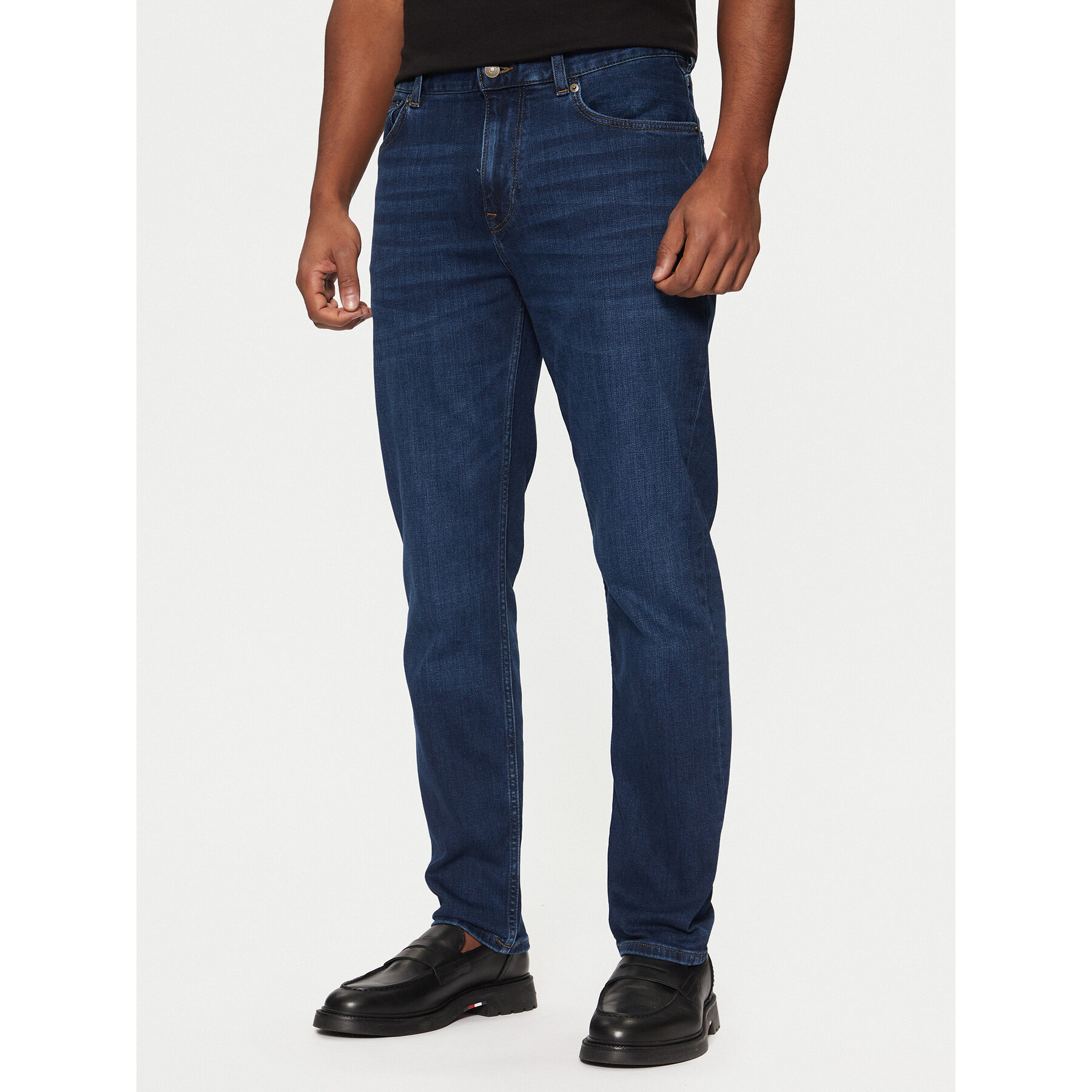 Tommy Hilfiger Jeansy Denton MW0MW39034 Granatowy Straight Fit