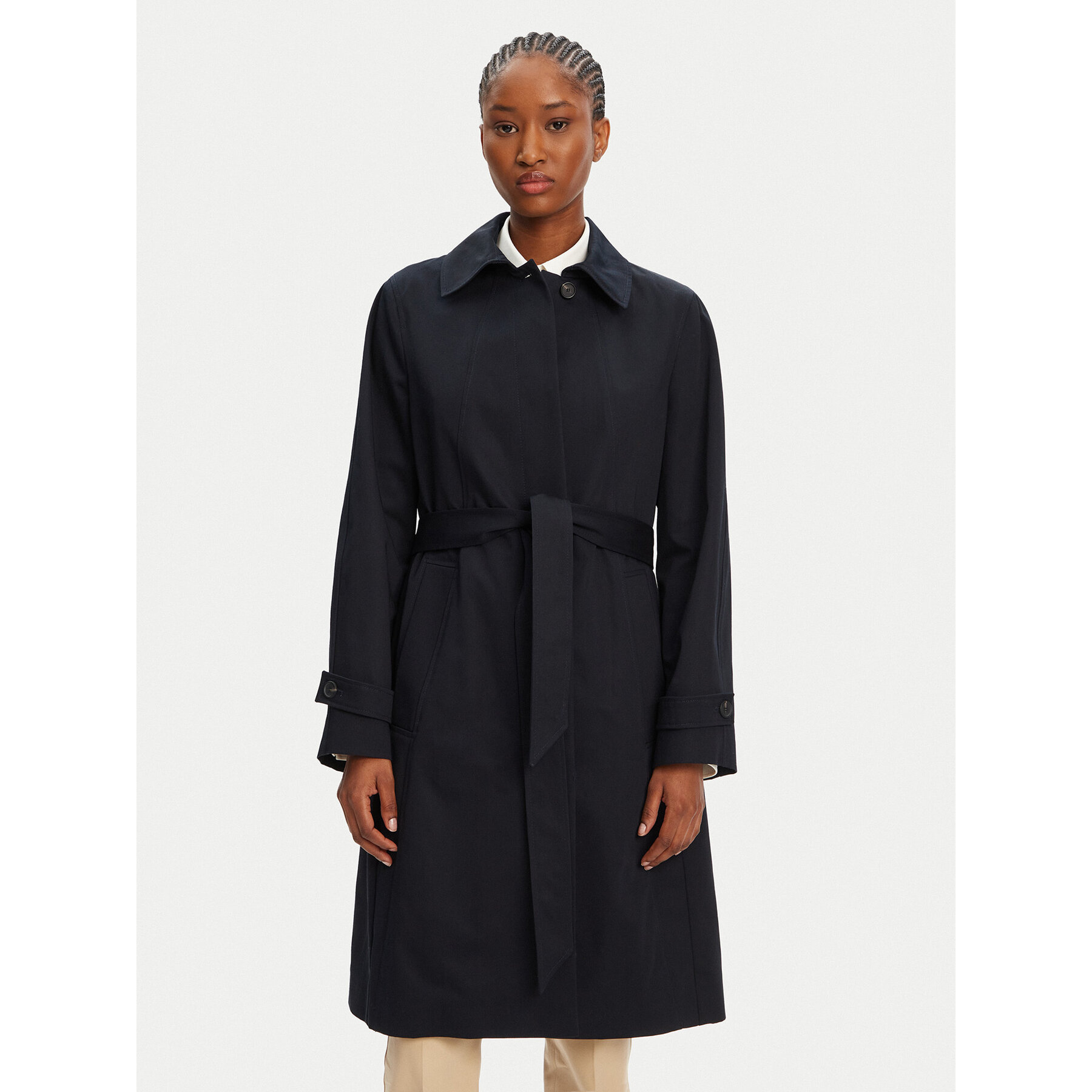 BOSS Płaszcz przejściowy Calexis 50543189 Granatowy Regular Fit