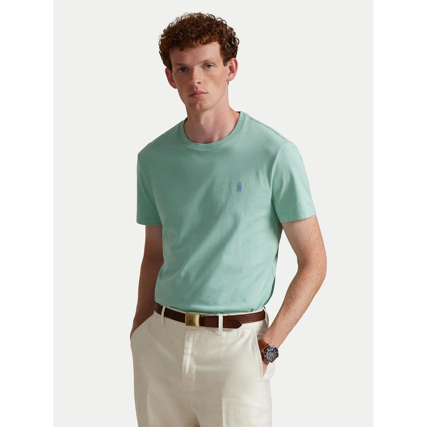 Polo Ralph Lauren T-Shirt 710671438507 Zielony Custom Slim Fit