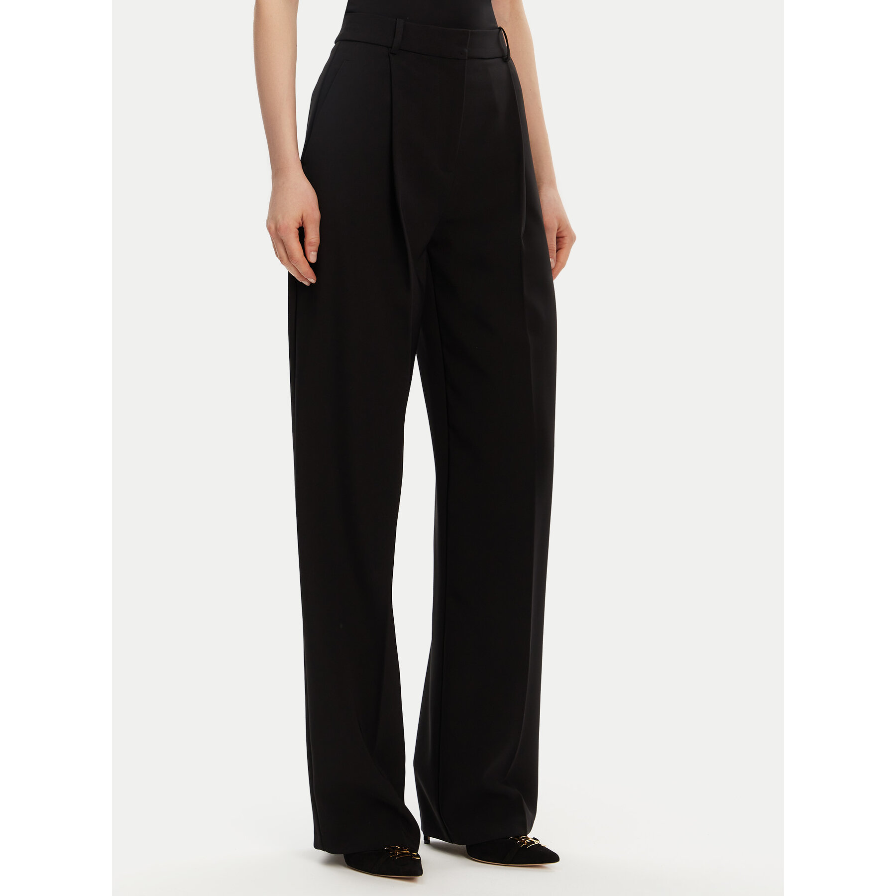 Elisabetta Franchi Spodnie materiałowe PA-081-51E2-V360 Czarny Regular Fit