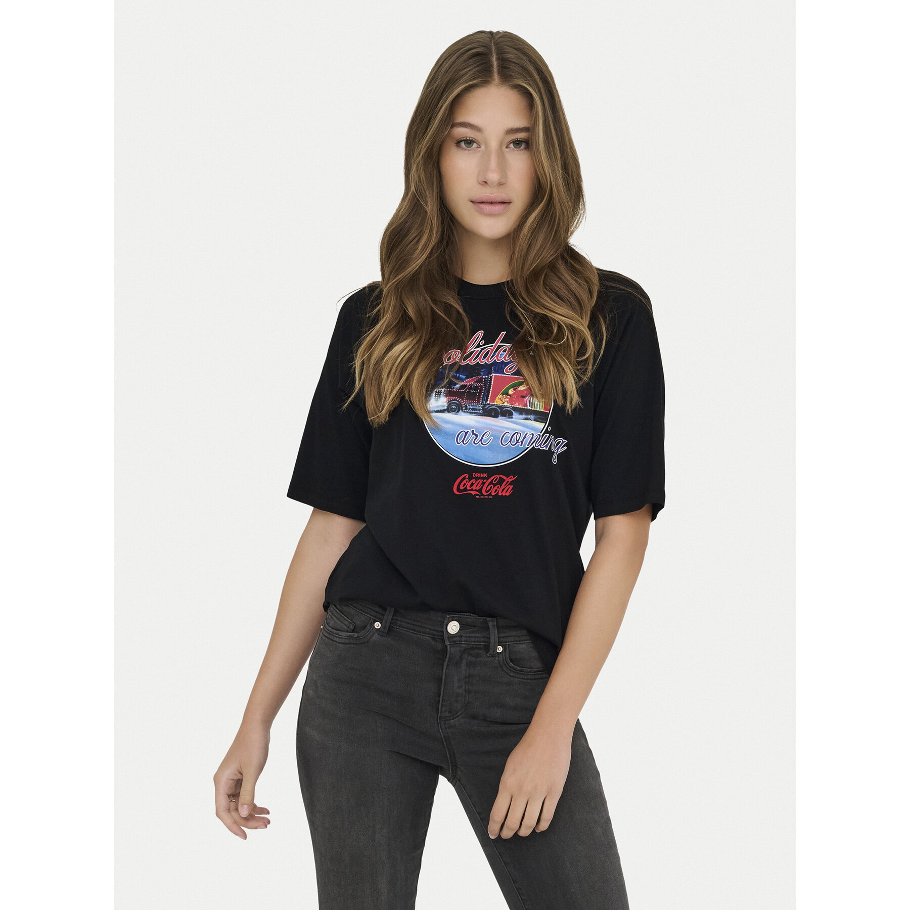 ONLY T-Shirt Coca Cola 15355794 Czarny Regular Fit