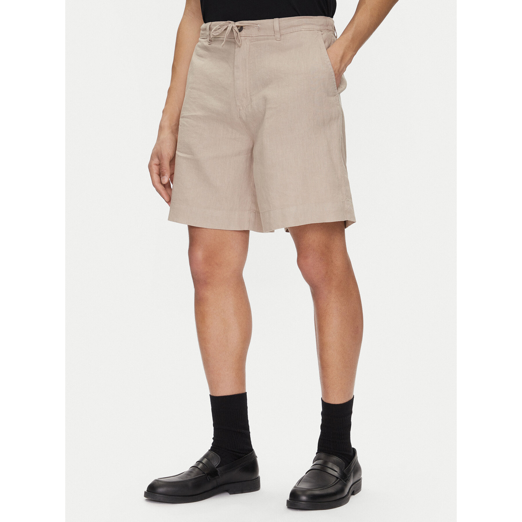 Selected Homme Szorty materiałowe 16097541 Beżowy Loose Fit