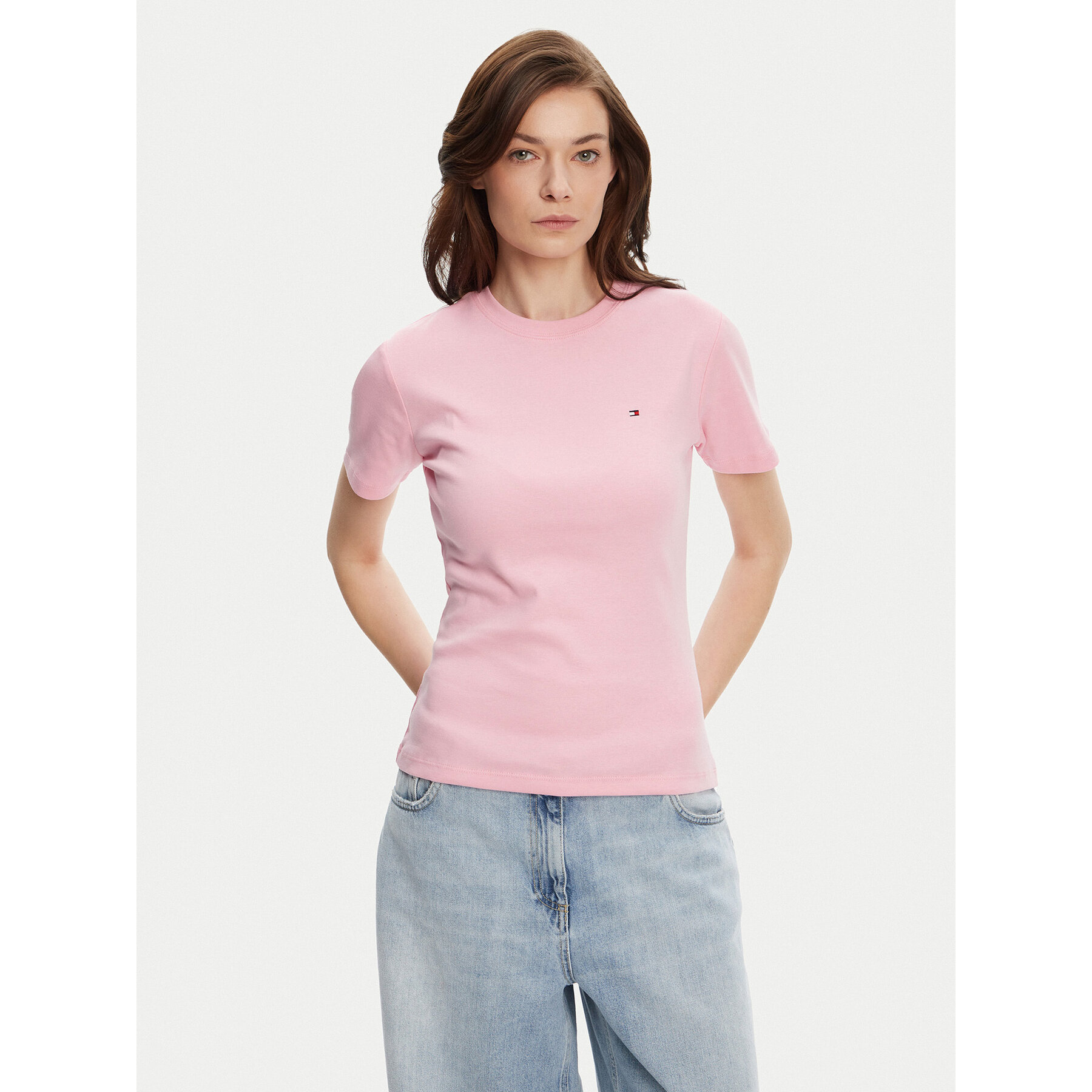 Tommy Hilfiger T-Shirt New Cody WW0WW40587 Różowy Slim Fit