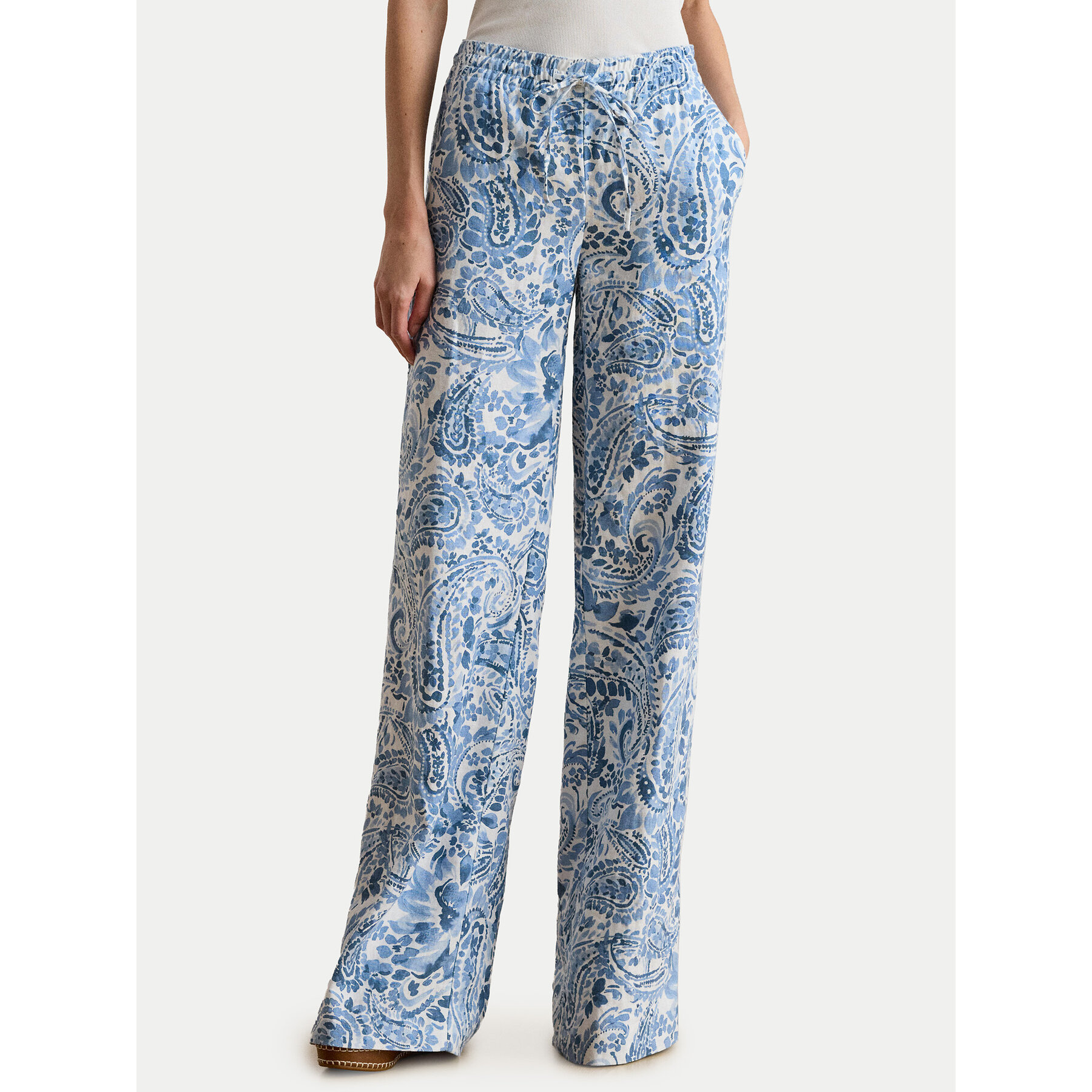 LAUREN RALPH LAUREN Spodnie materiałowe 200P08927001 Niebieski jasny Wide Leg