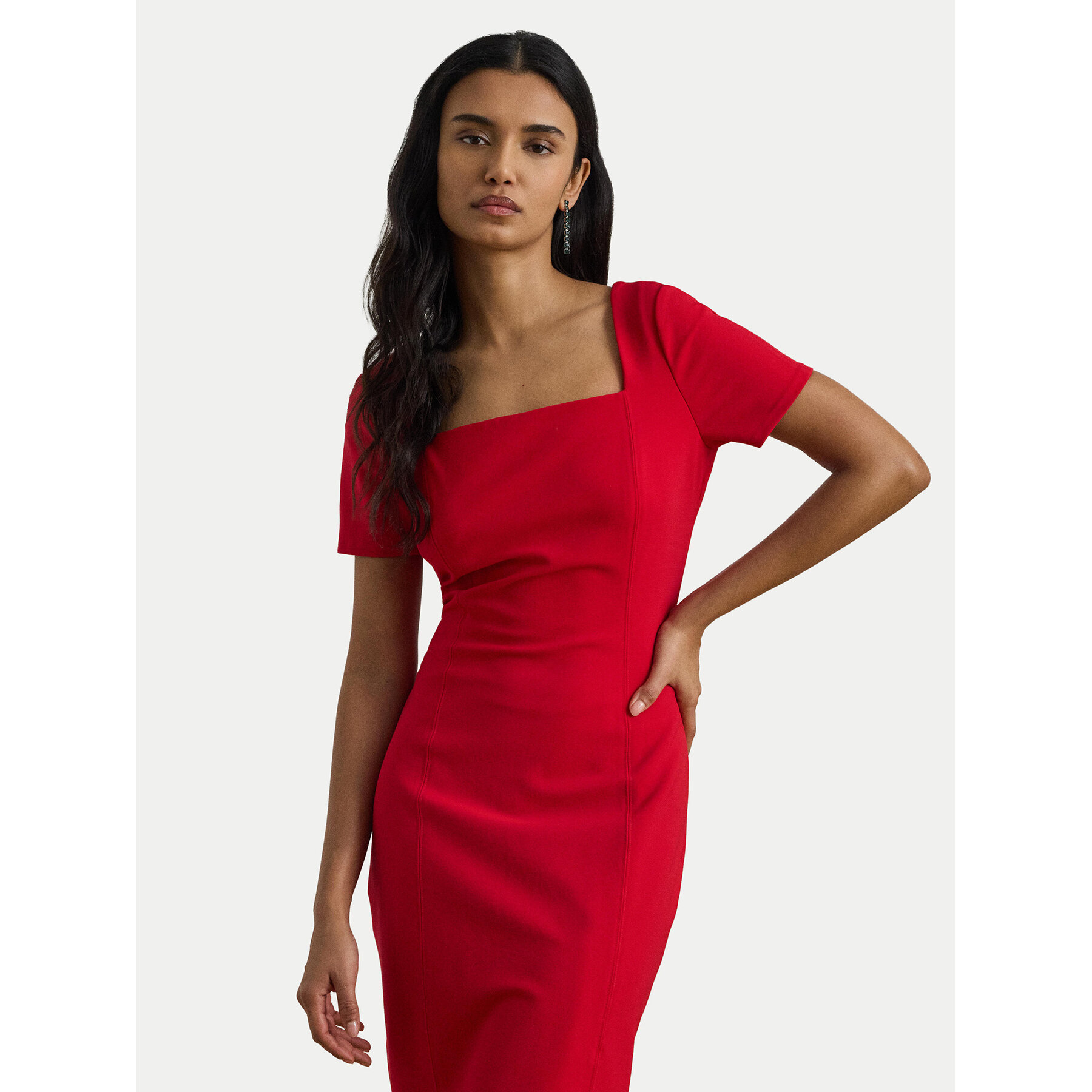 LAUREN RALPH LAUREN Sukienka koktajlowa 253P08759002 Czerwony Slim Fit