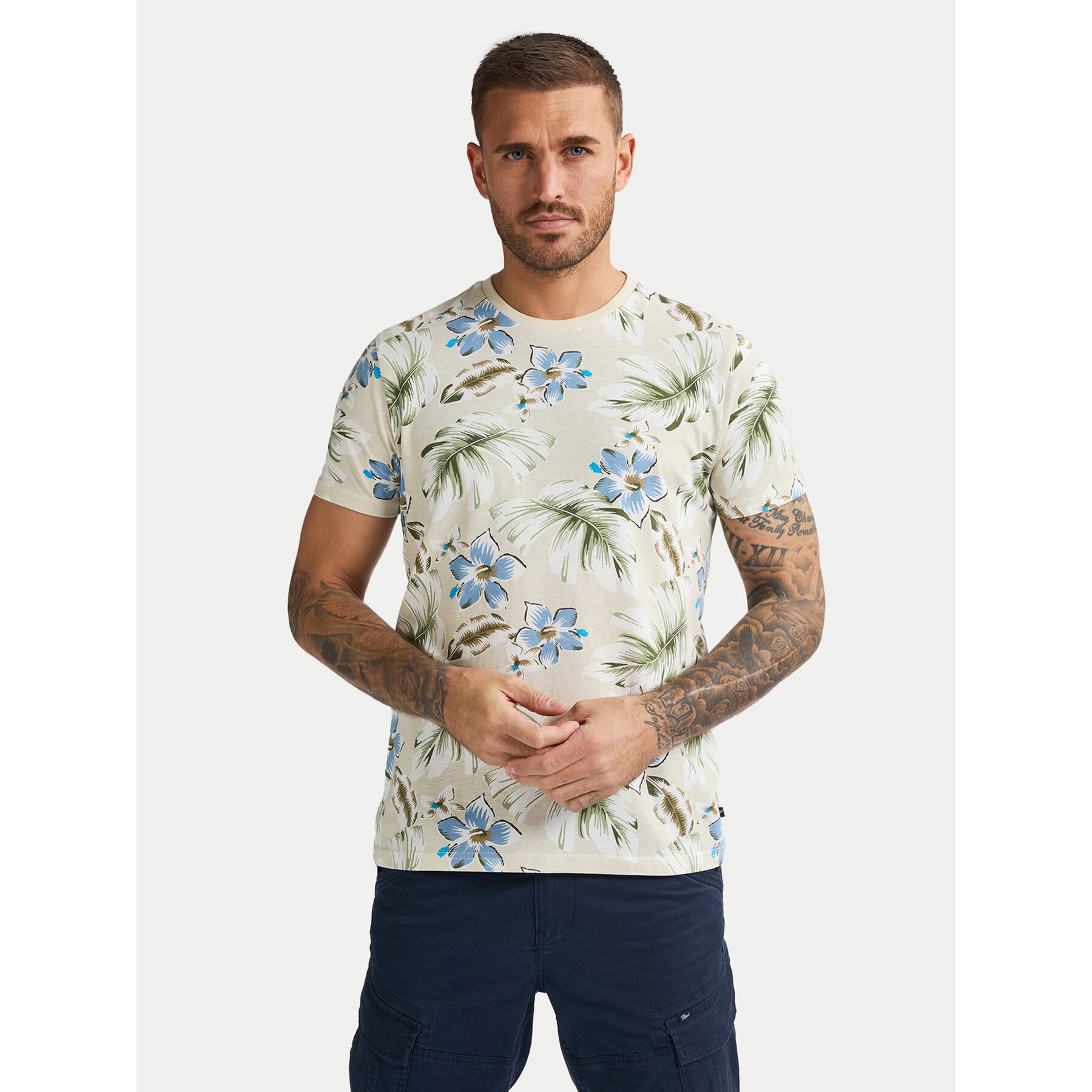 Petrol Industries T-Shirt M-1050-TSR655 Beżowy Regular Fit