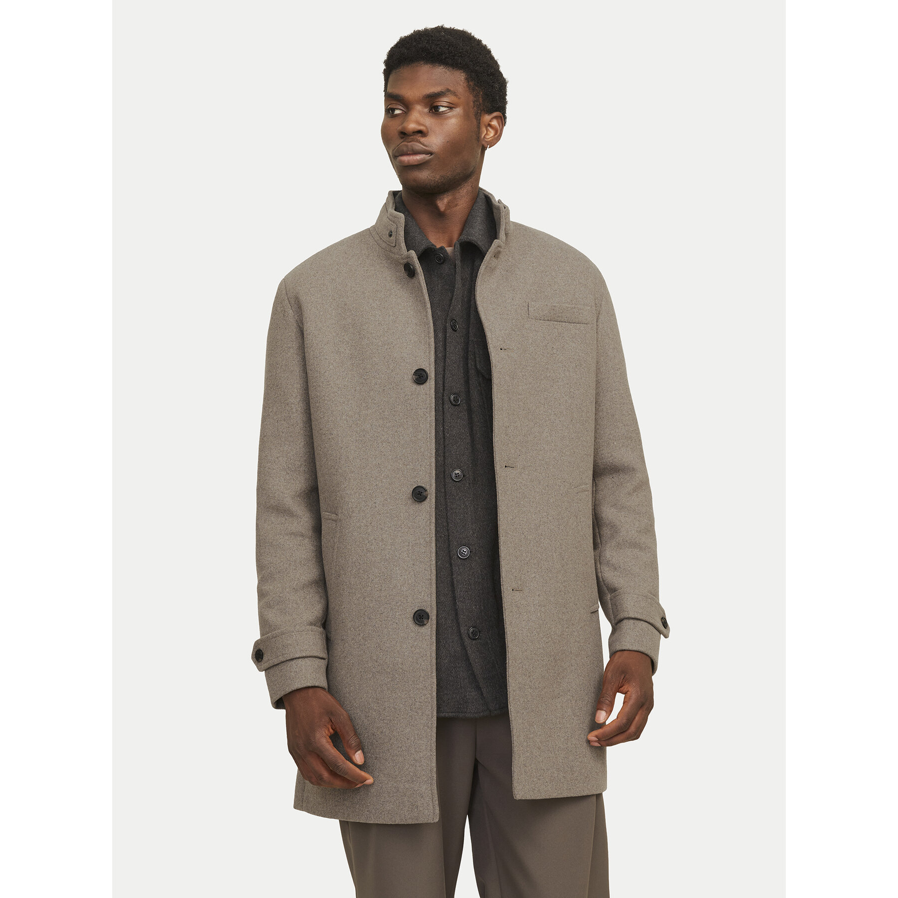 Jack & Jones Płaszcz wełniany Melton 12258672 Beżowy Regular Fit