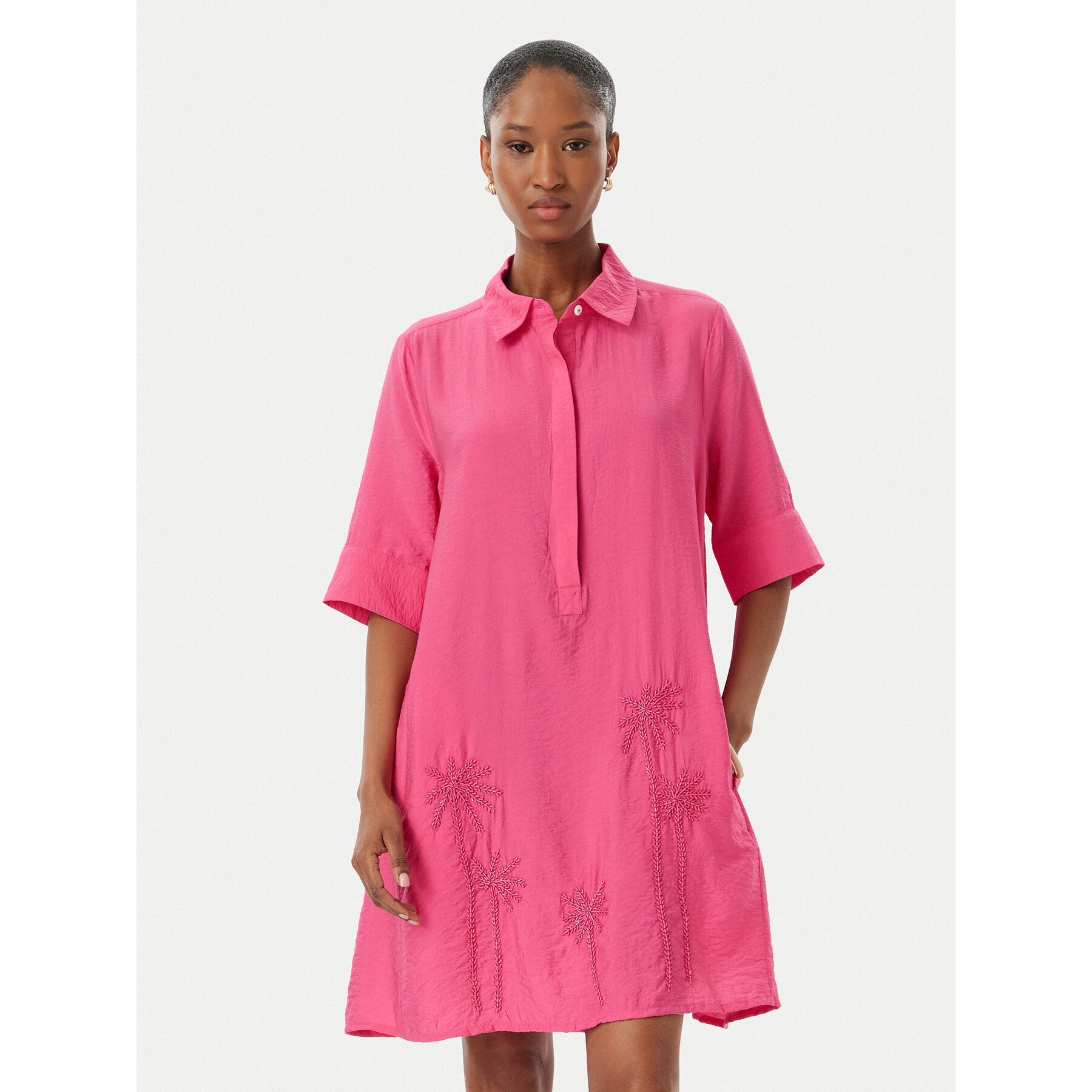 LOLA CASADEMUNT Sukienka koszulowa LS2616034 Różowy ciemny Relaxed Fit