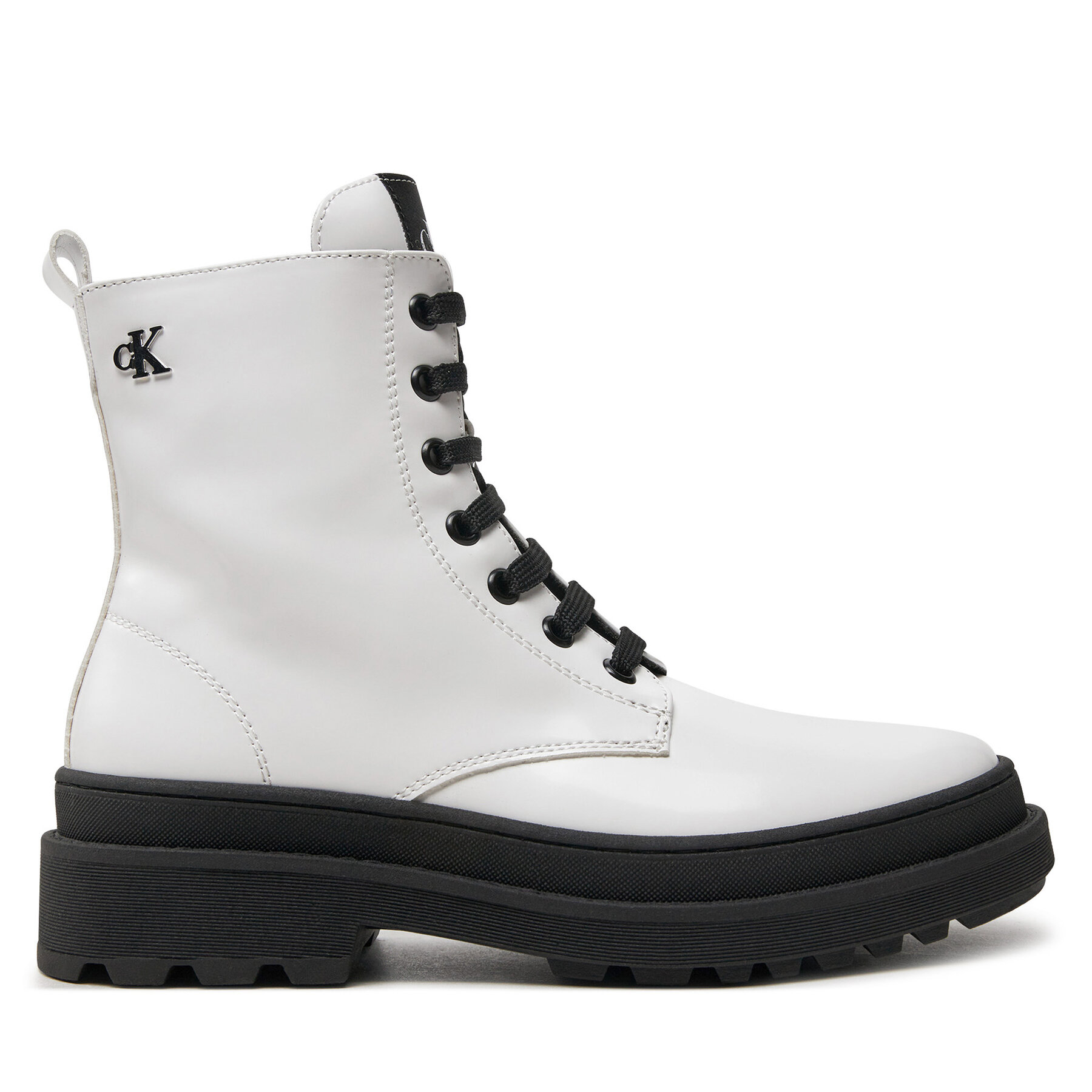 Calvin Klein Jeans Trapery Lace-Up Bootie V4A5-81031-1453 S Biały