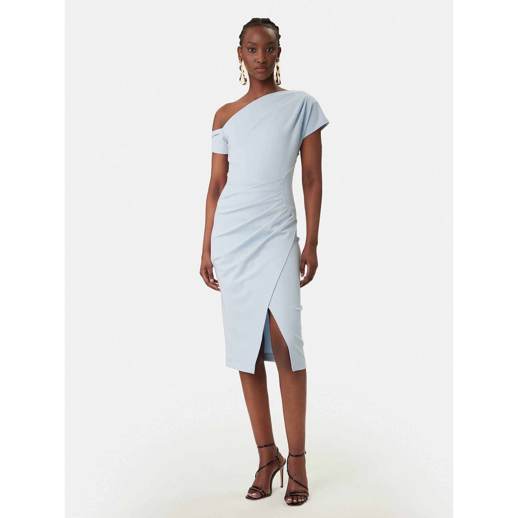 Rinascimento Sukienka koktajlowa CFC0127793003 Błękitny Slim Fit