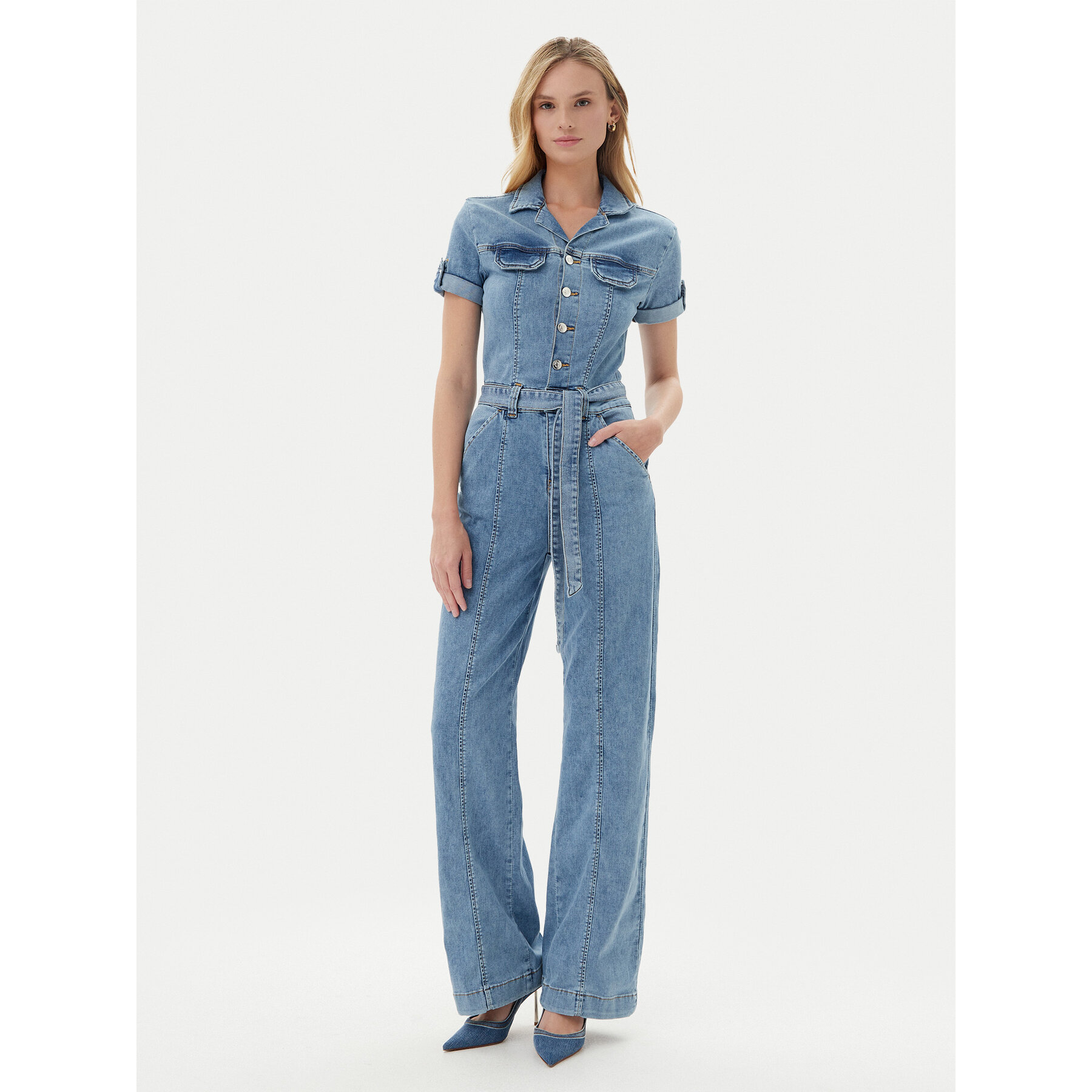 Guess Kombinezon W5GD1B D5O90 Niebieski Regular Fit
