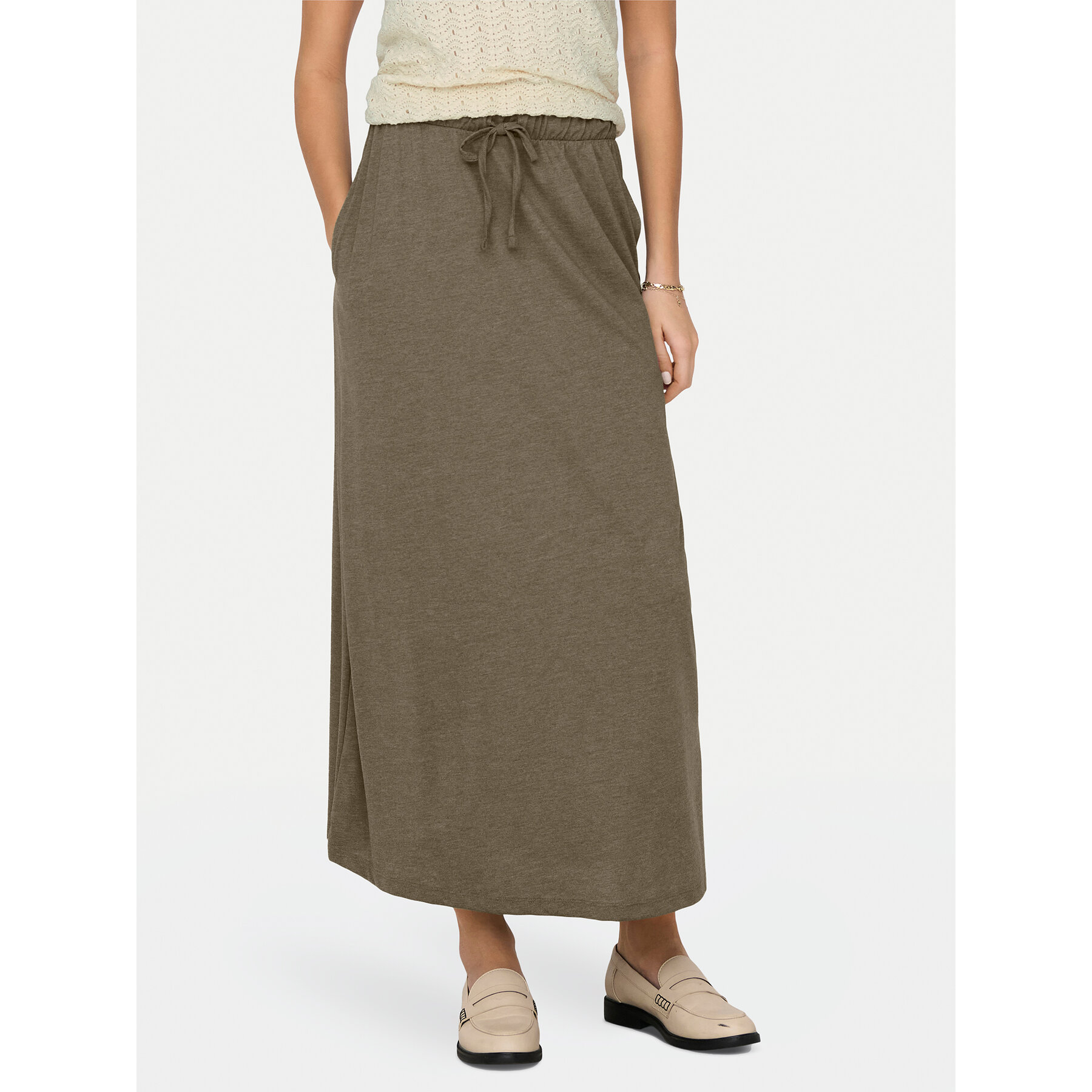 JDY Spódnica maxi Dalila 15317570 Zielony Regular Fit