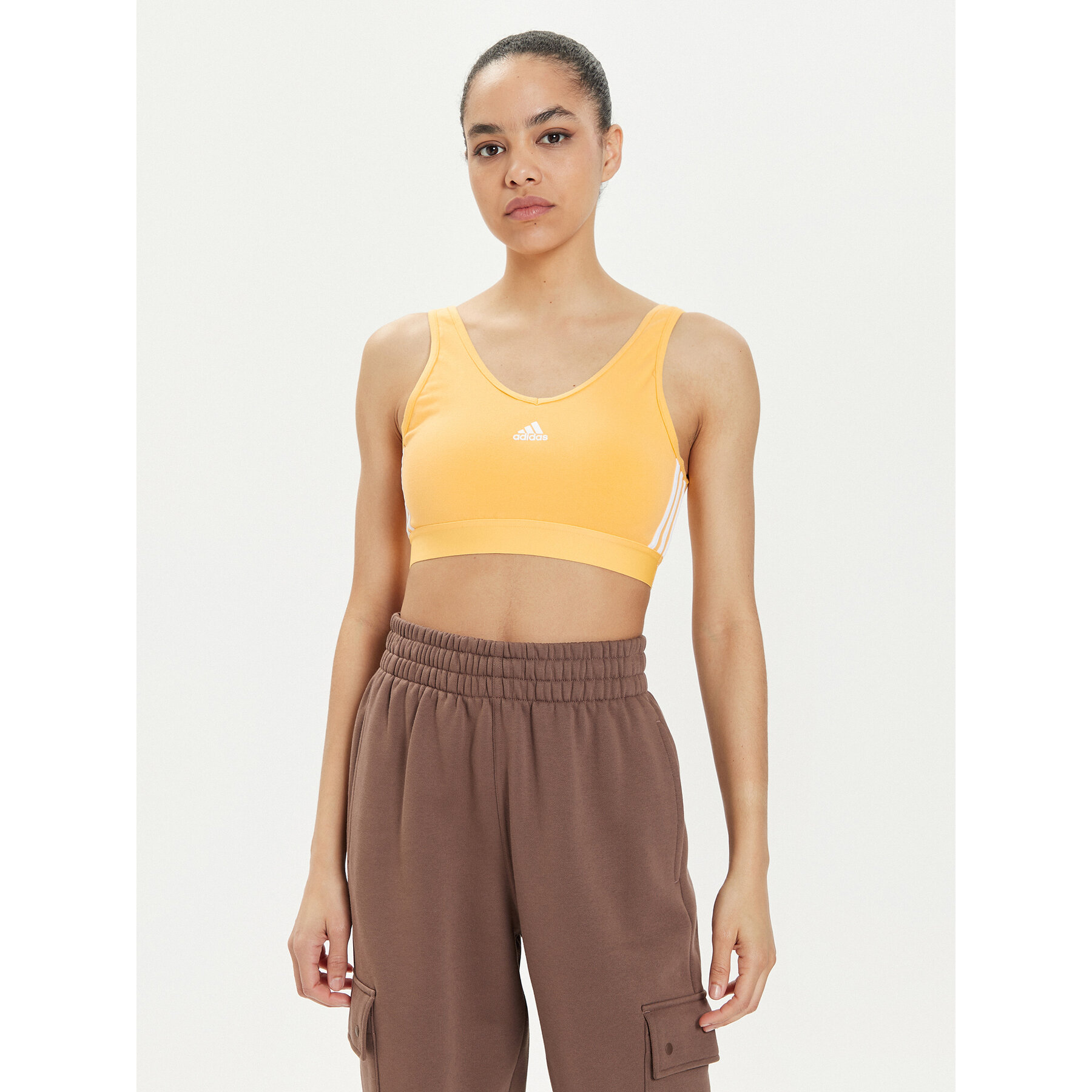 adidas Top Essentials 3-Stripes IR6110 Żółty Slim Fit