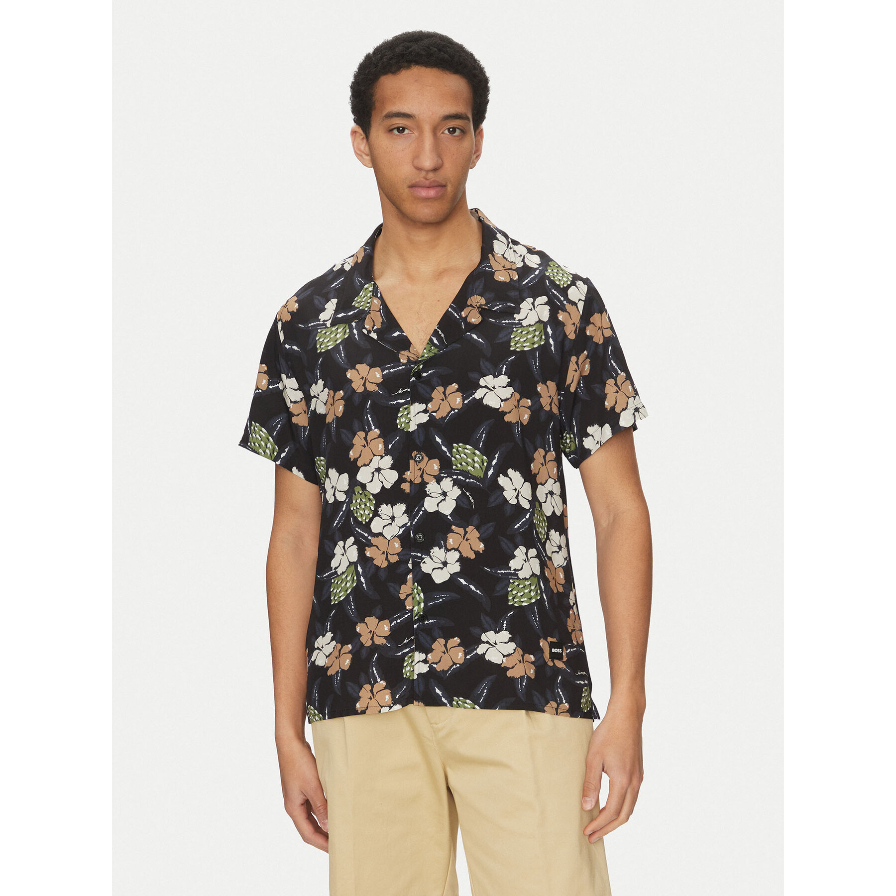 BOSS Koszula Beach 50535793 Czarny Regular Fit