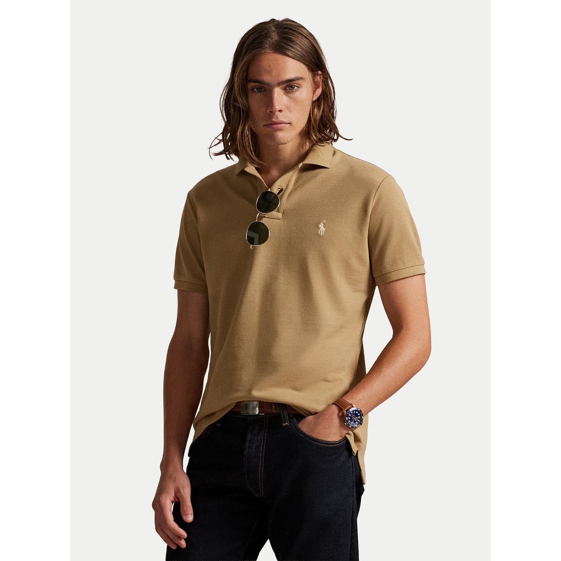 Polo Ralph Lauren Polo 710680784332 Beżowy Custom Slim Fit